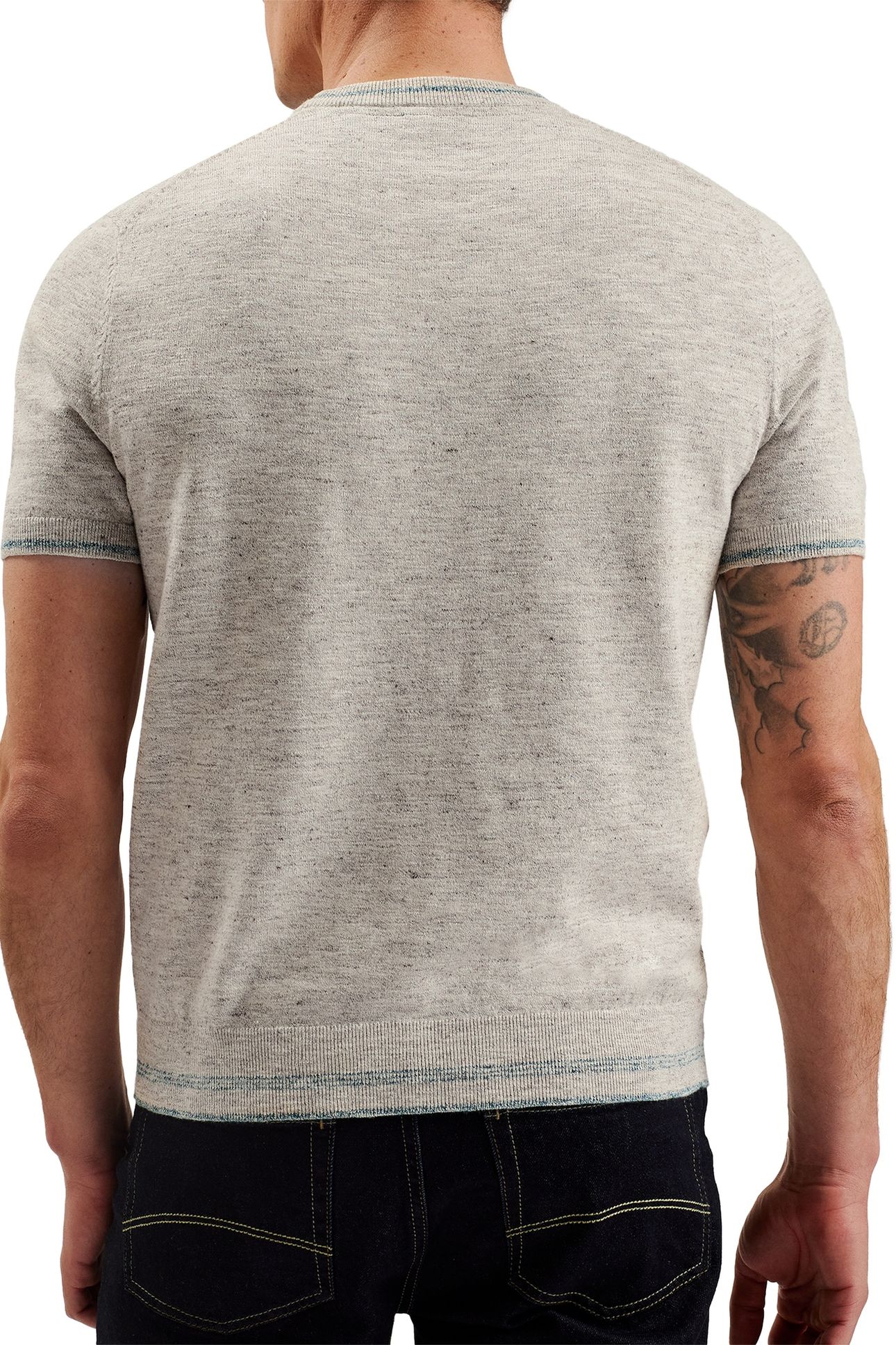 ERIKS SS REGULAR TEXTURED FRONT T SHIRT NATURAL 2