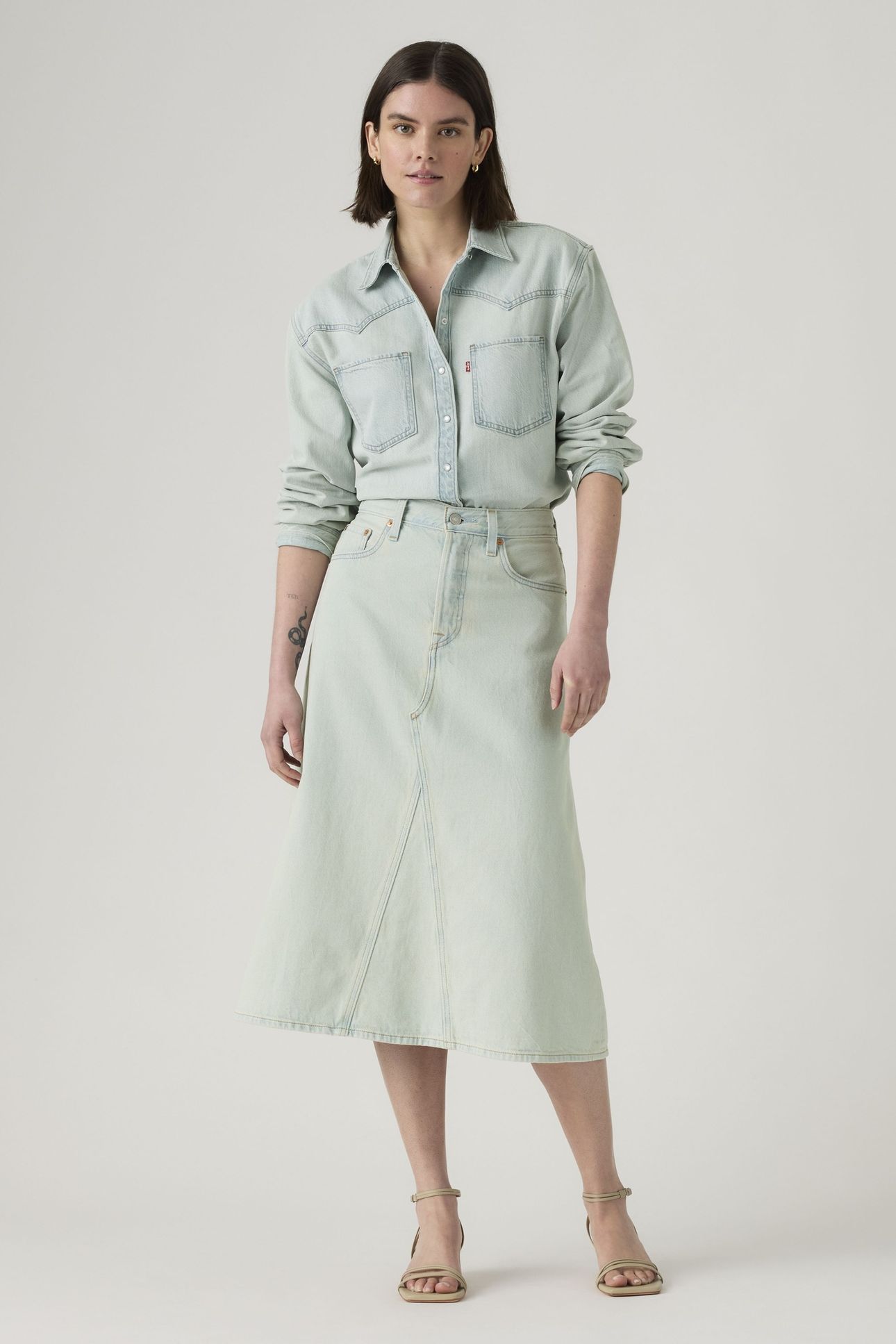 HIGH RISE A-LINE DECON SKIRT 2