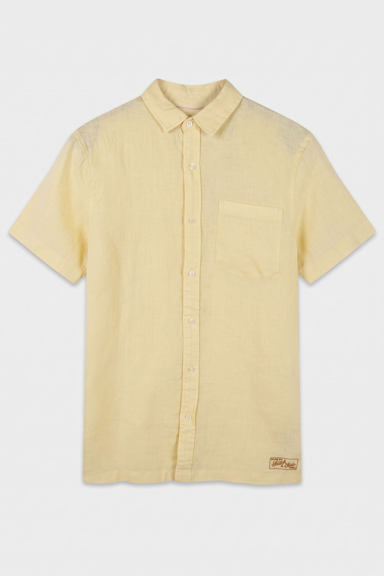 SEASONAL CORE LINEN REGULARFIT SHORTSLEEVED SHIRT BRIGHT YEL 3
