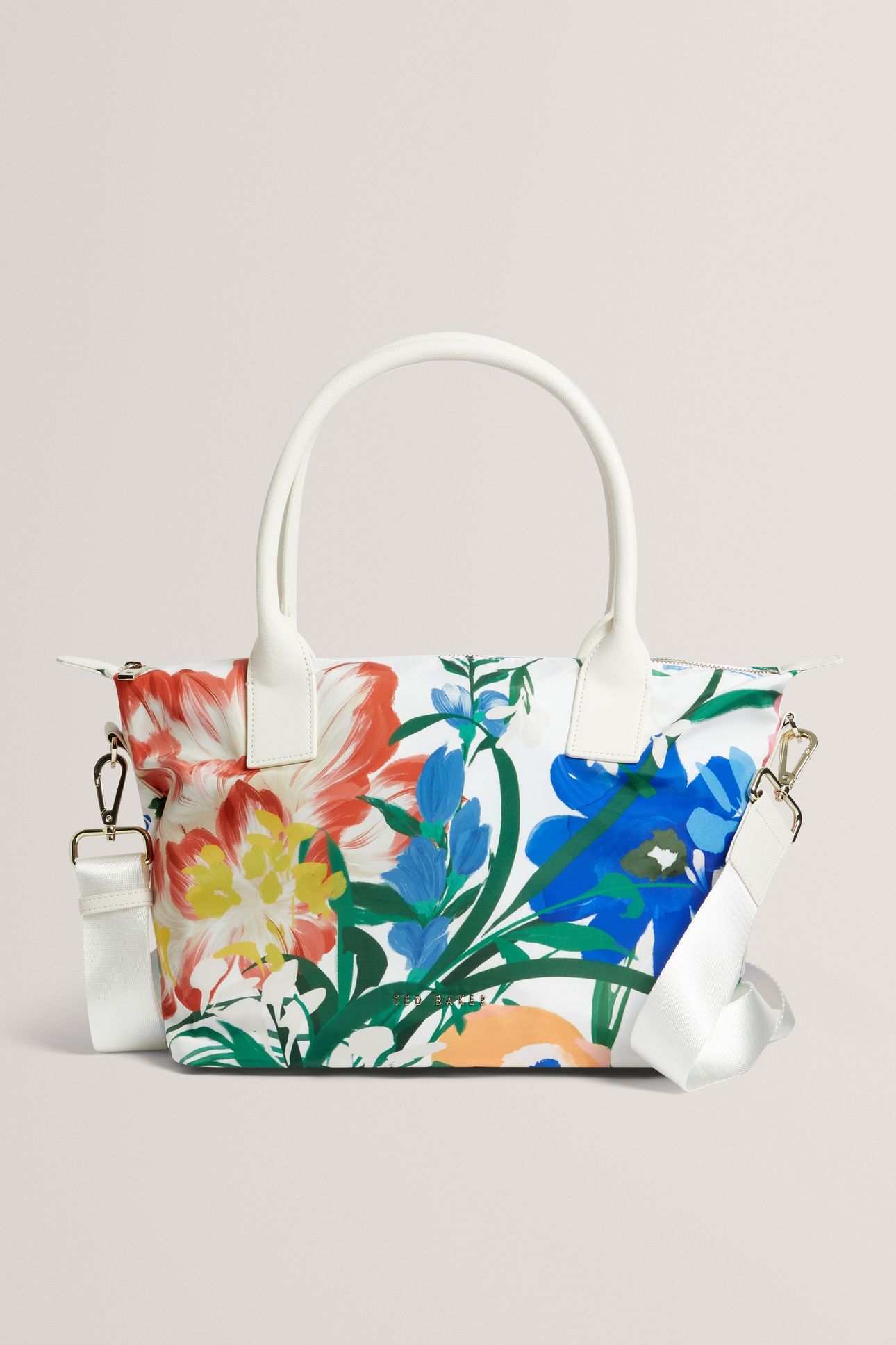 PRINTED NYLON TOTE BAG WHITE-BLAC 1