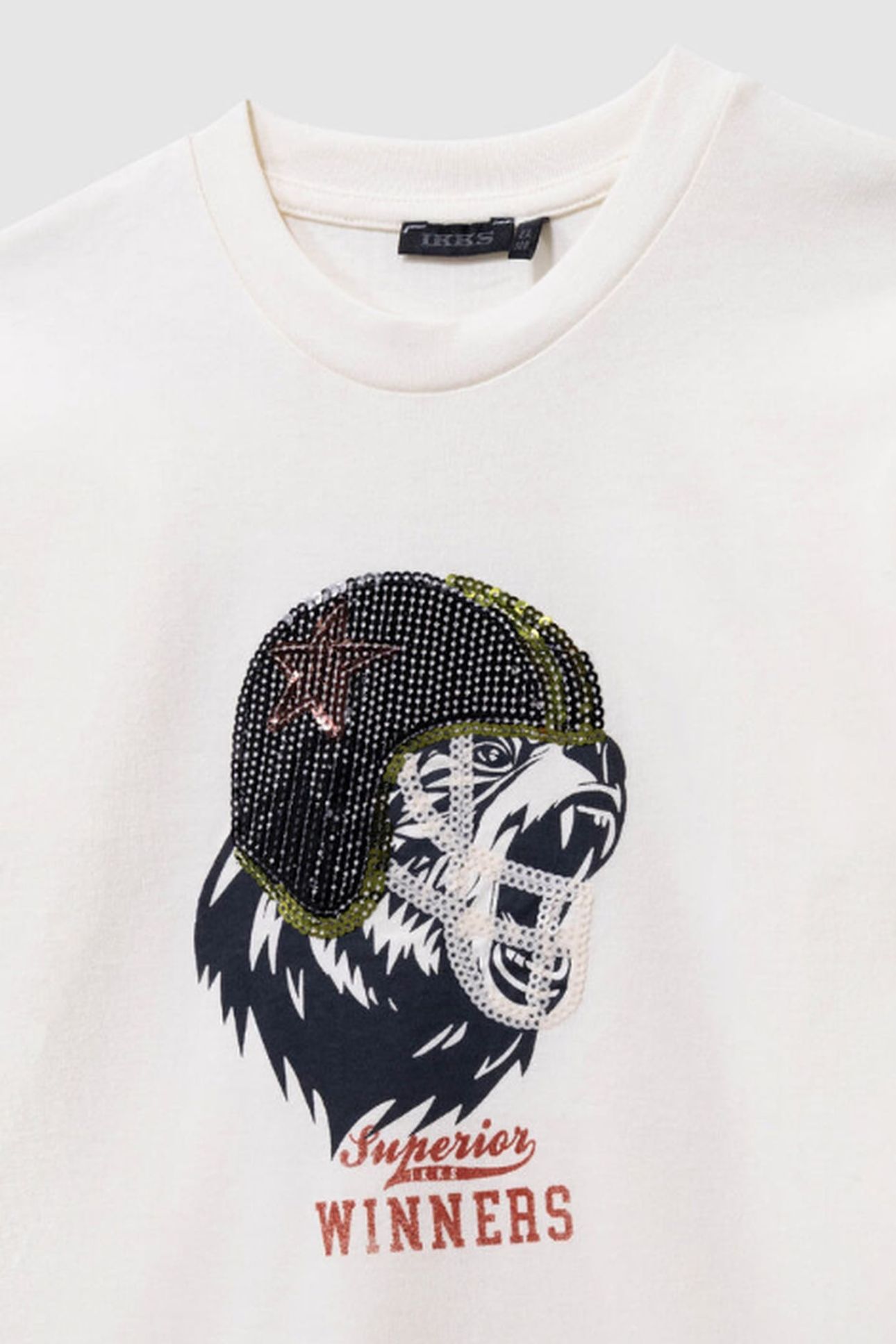 BOYS’ ECRU ORGANIC COTTON T-SHIRT, REVERSIBLE SEQUIN CAP 3