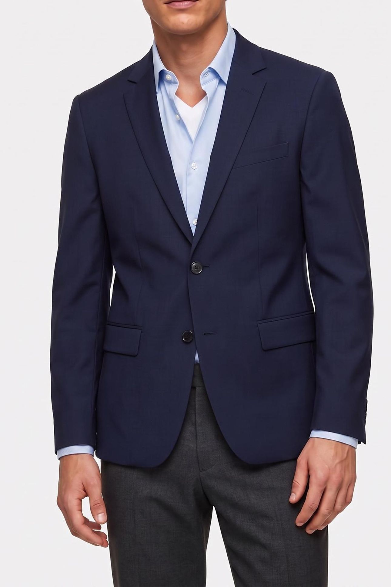 STRETCH WOOL REGULAR BLAZER INK BLUE 1
