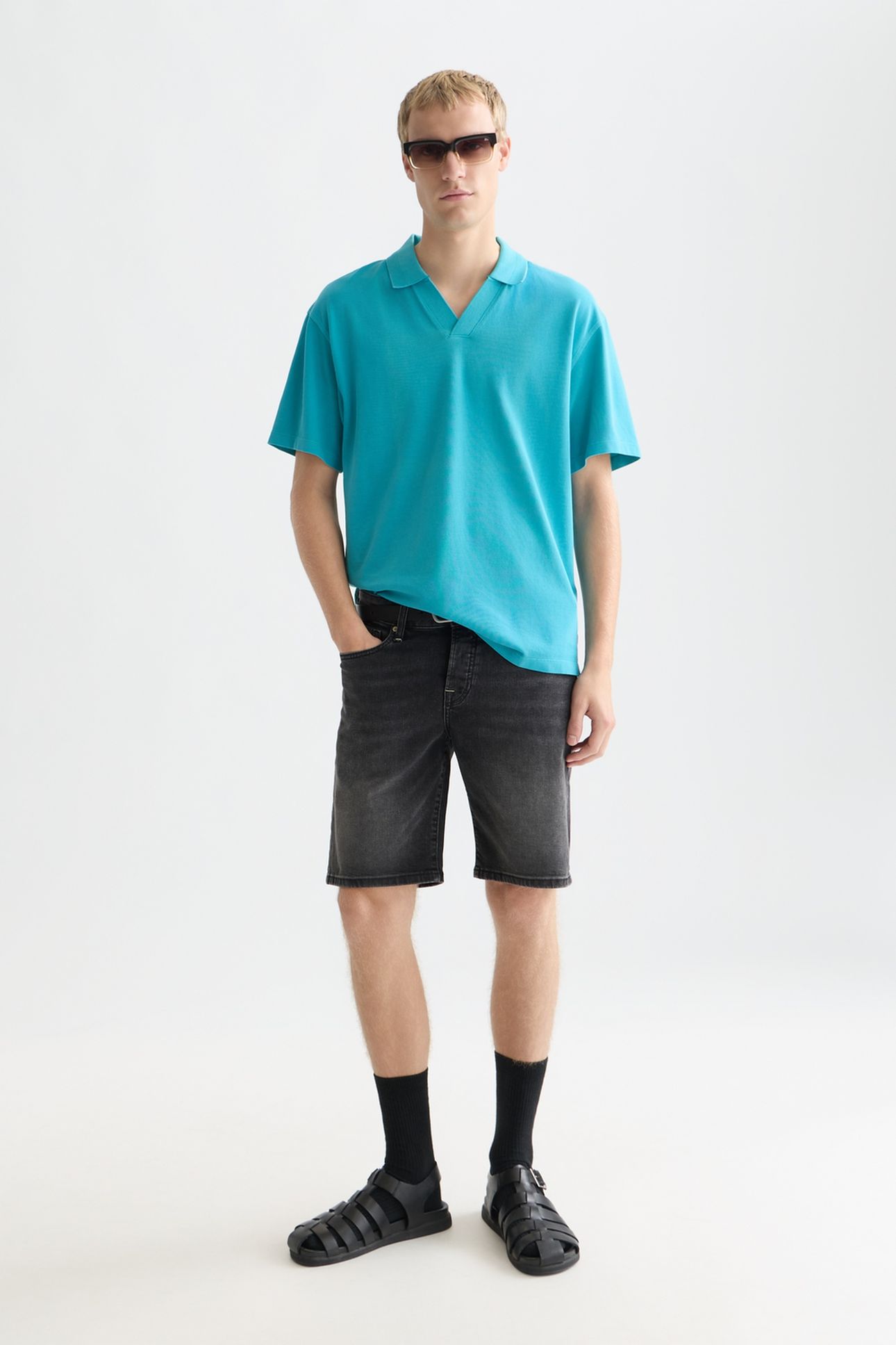 3 CROSSES PIQUE RELAXEDFIT GARMENTDYED POLO NAVY 3