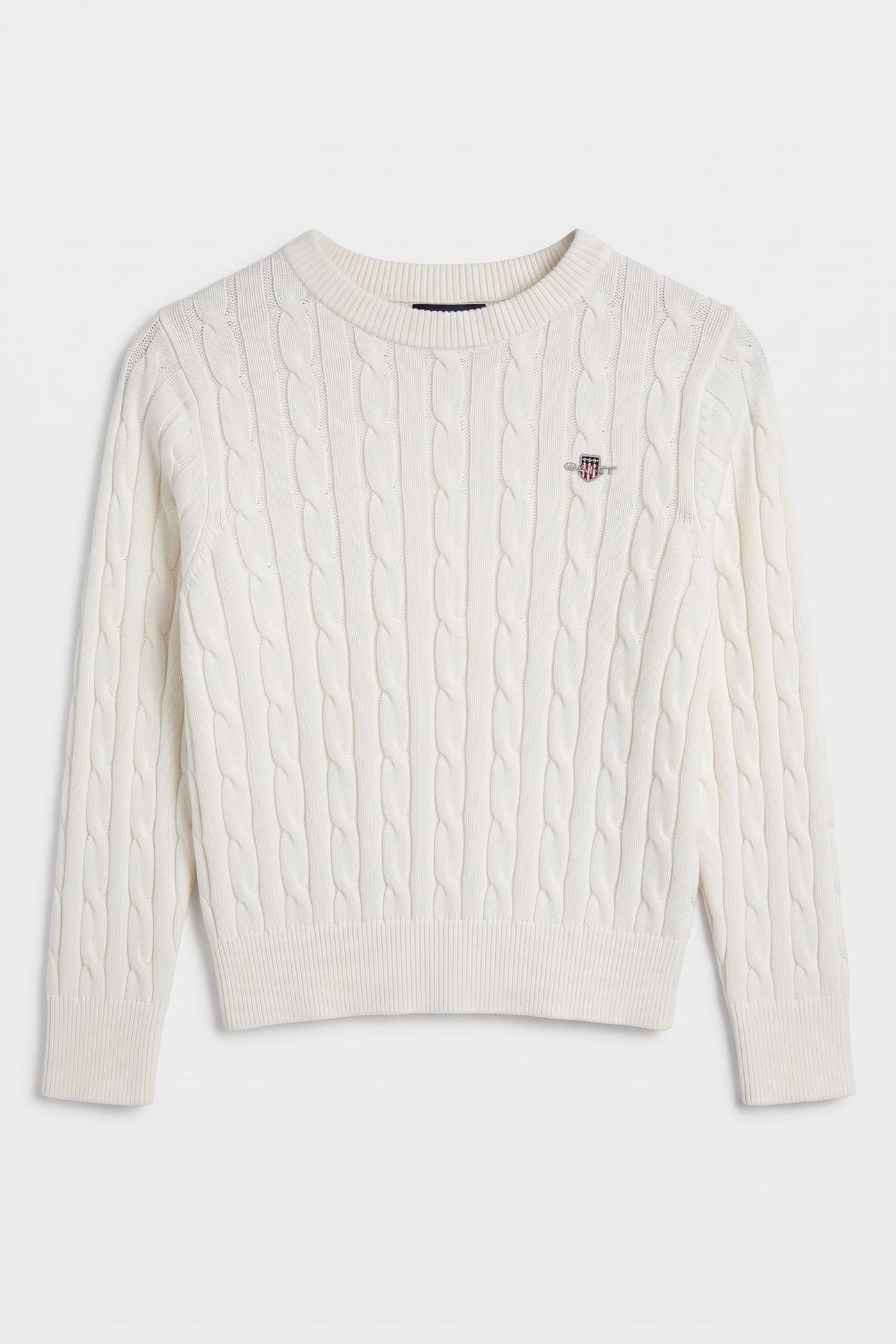 KIDS GIRLS SHIELD CABLE KNIT JUMPER WHITE 2