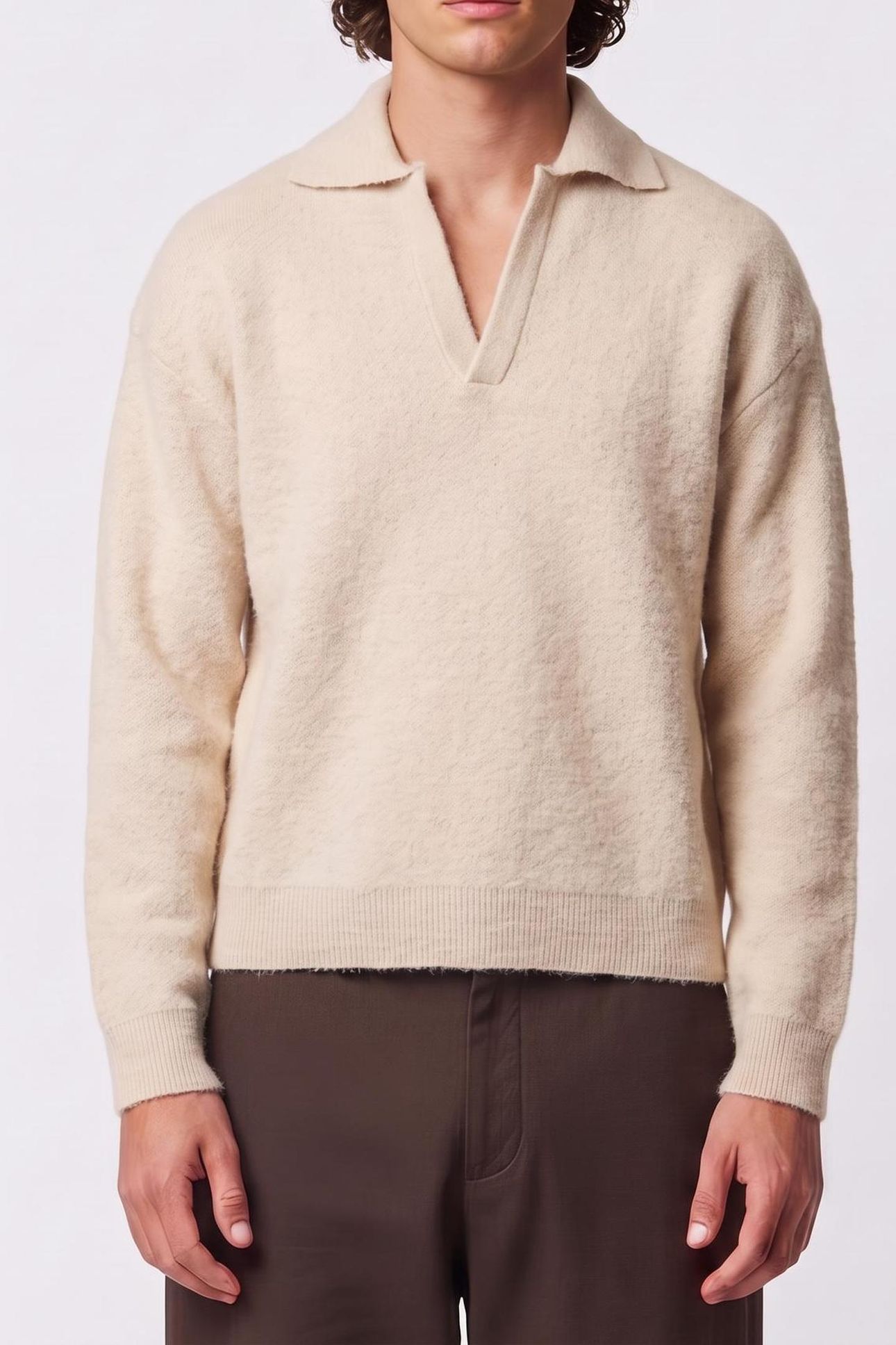 LS BRUSHED ALPACA JUMPER PELICAN 1