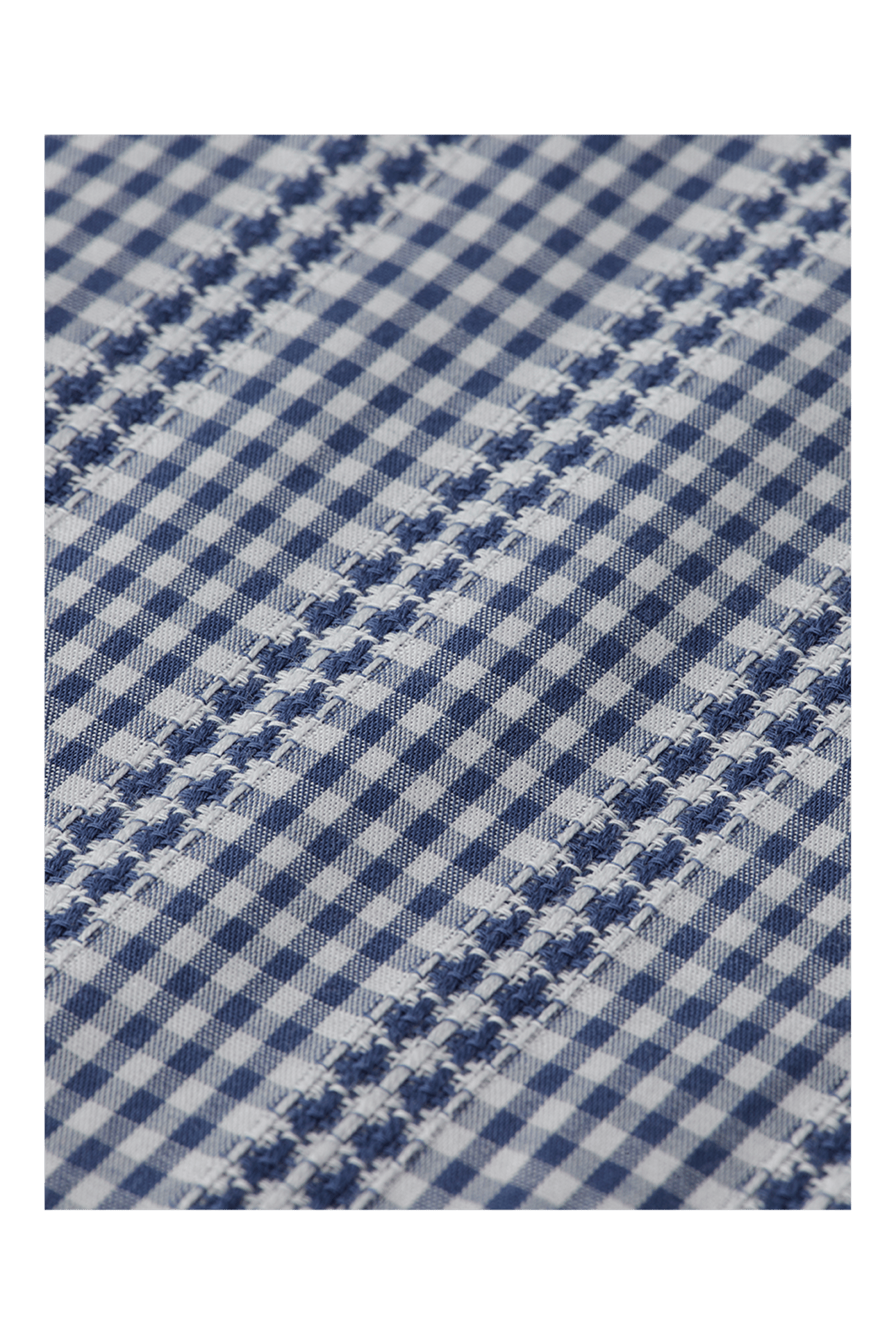MICROCHECK COTTON POPLIN SHIRT NAVY 7