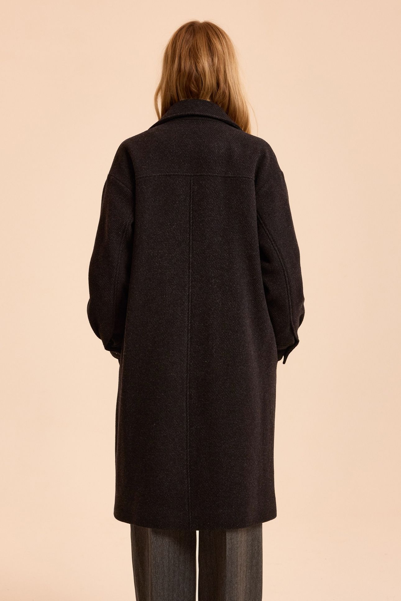 GREY OVERSHIRT-STYLE LONG COAT 2