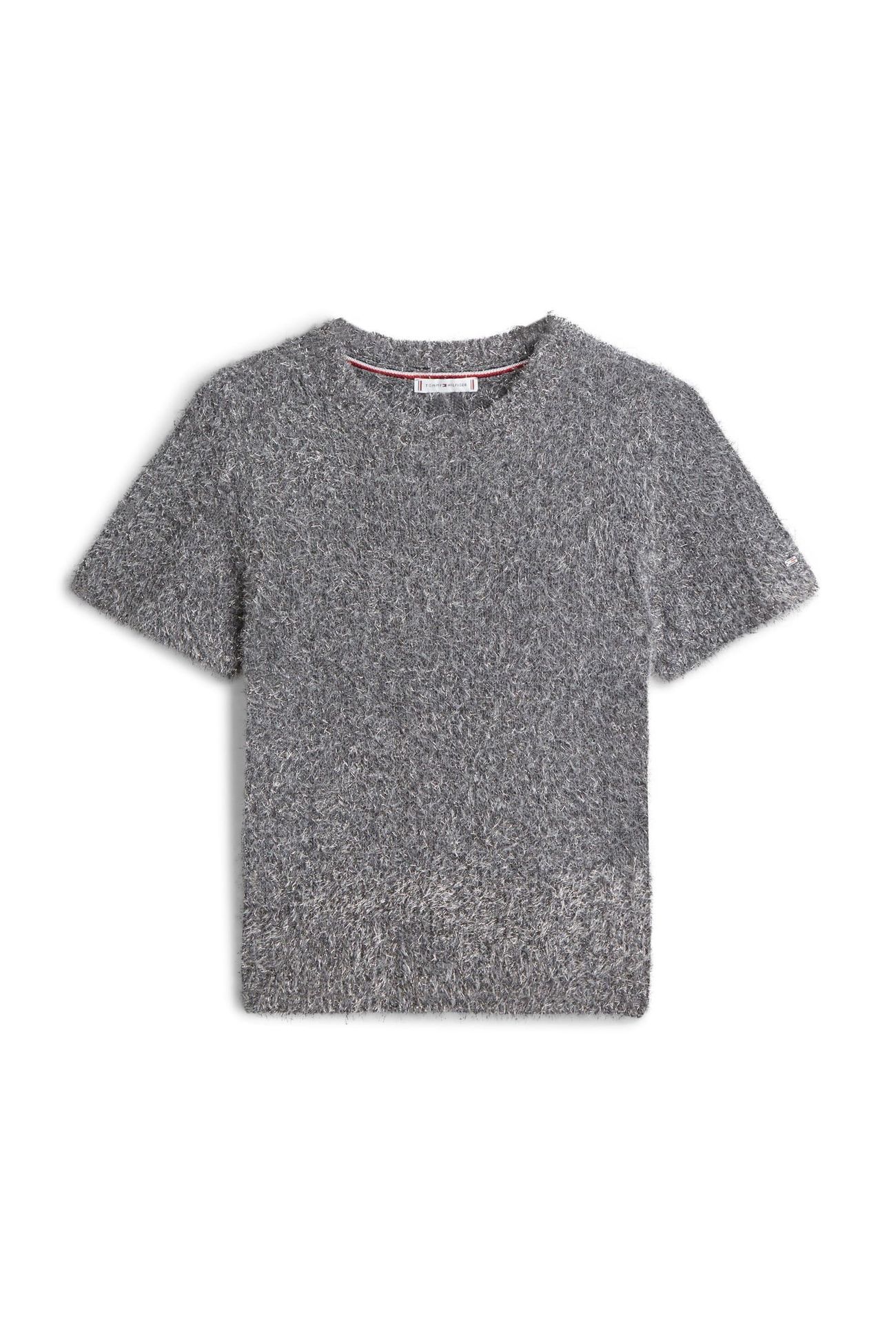 FLUFFY C-NECK PETIT SWEATER LIGHT GREY HEATHER 1