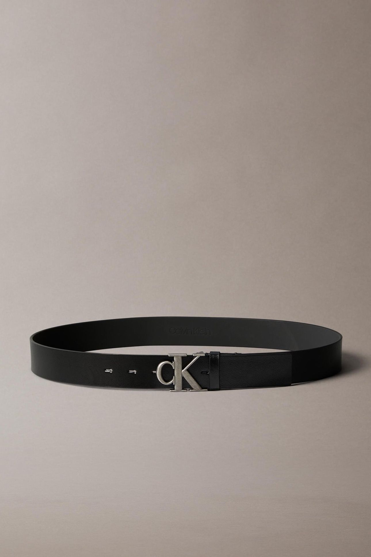 CK BUCKLE TUMBLED 35 BELT BLACK/ANTIQUE SILVER 1