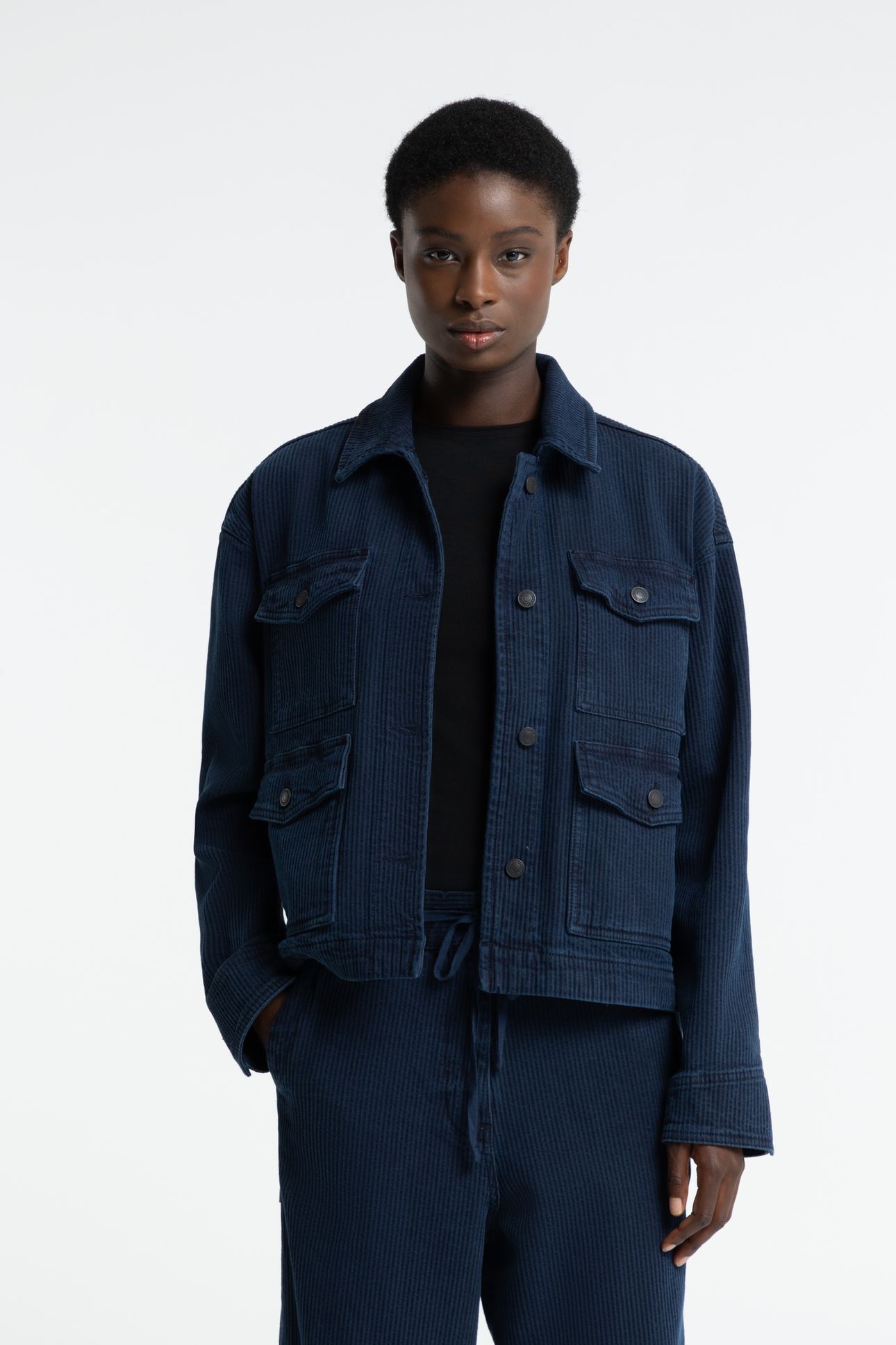MEISHO JACKET MID INDIGO CORD 1