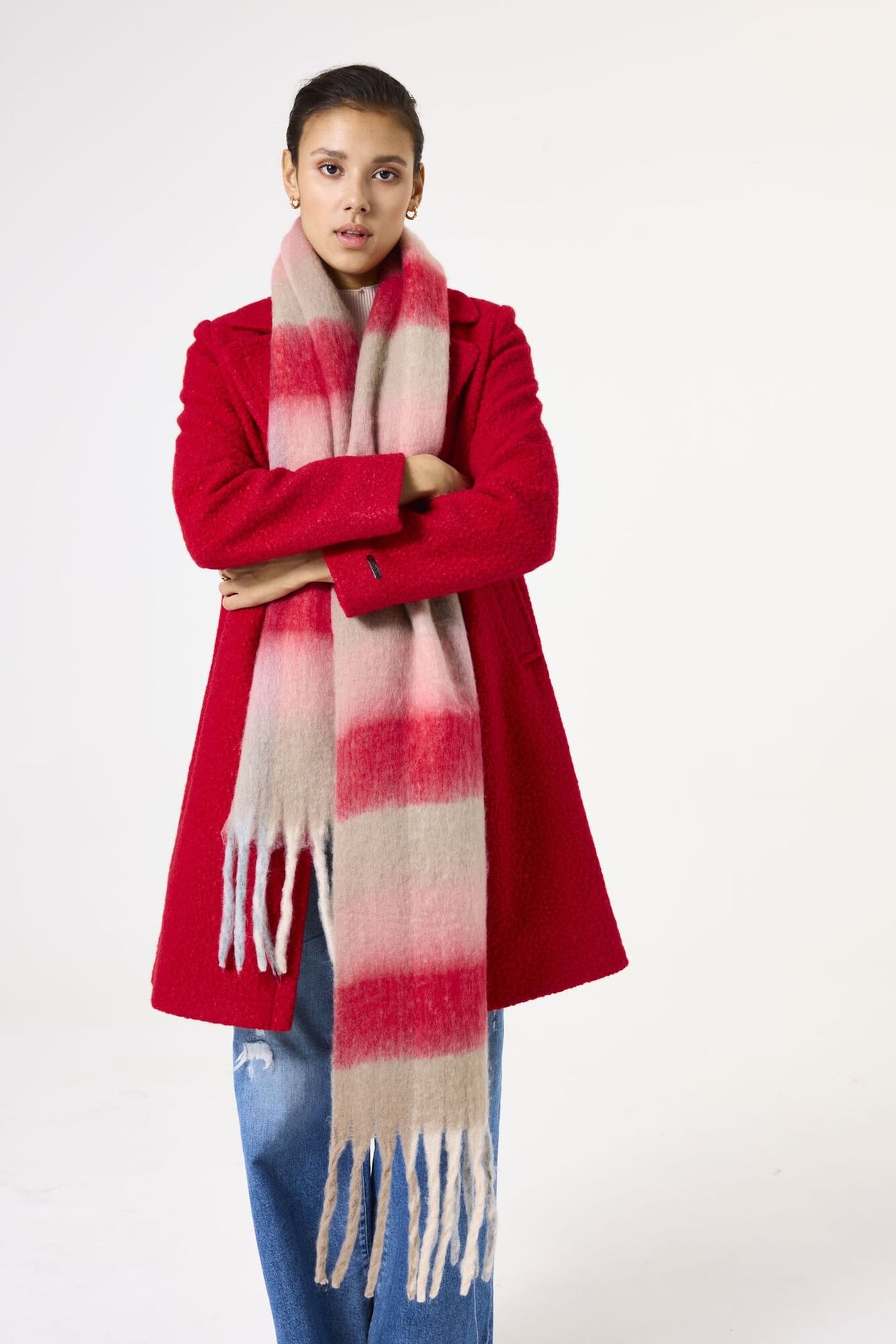 LADIES SCARF TRUE RED 1