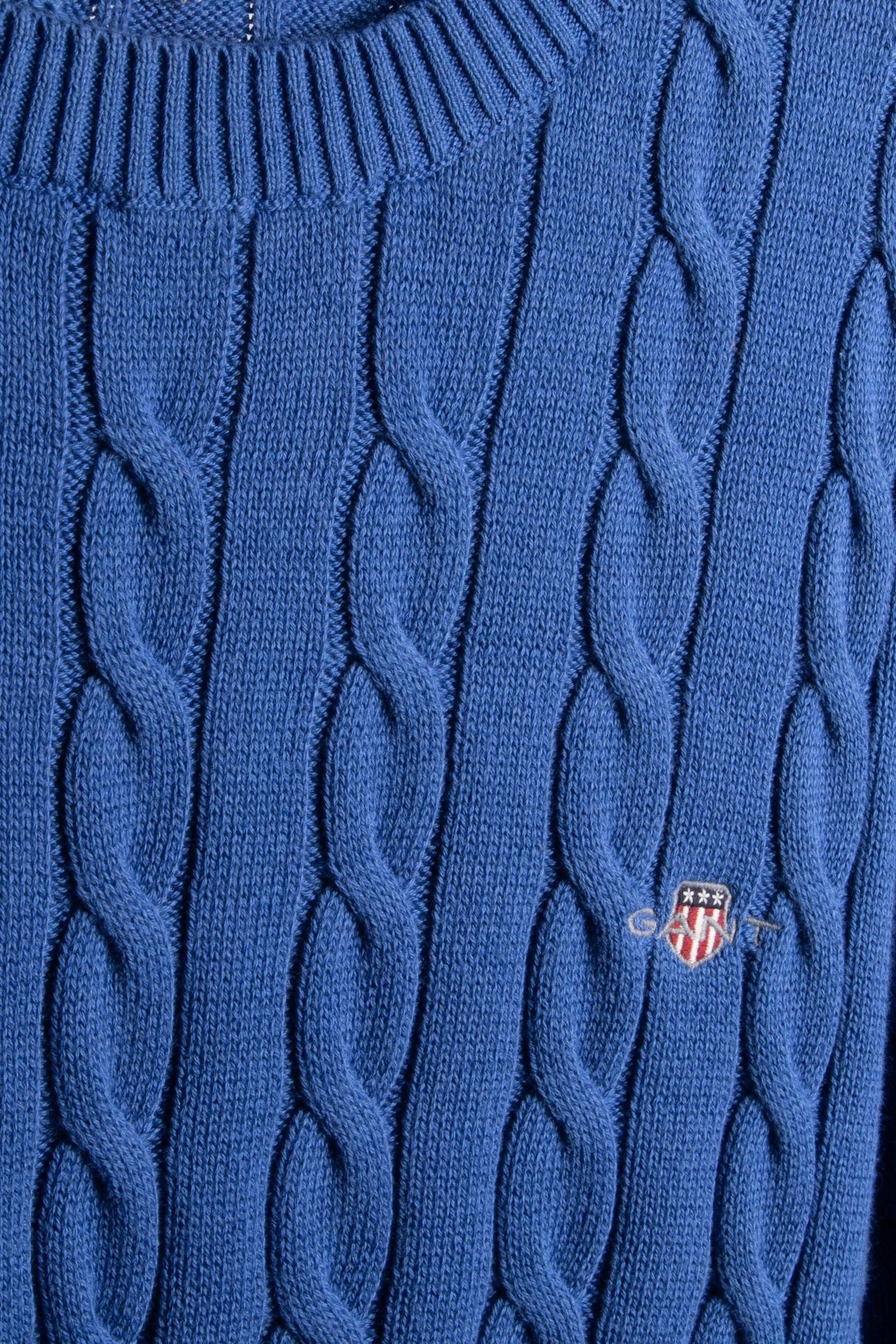 COTTON CABLE C-NECK RICH BLUE 4
