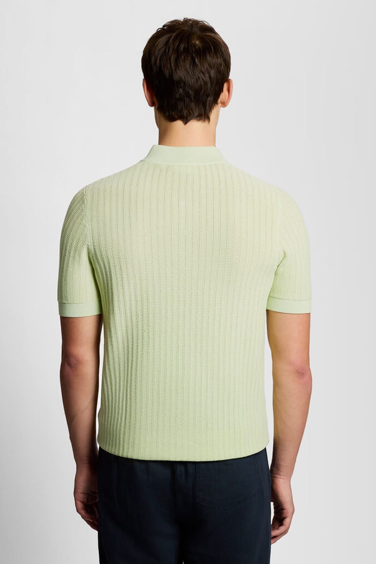 SUPERFINE KNITTED BOMBER POLO TENDER GREENS 2