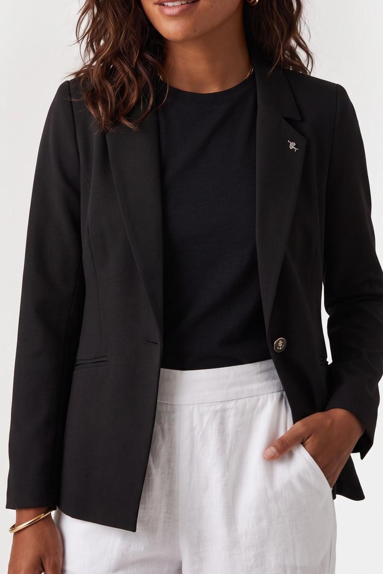 VAYA . BLACK SUIT JACKET IN COLD WOOL 1