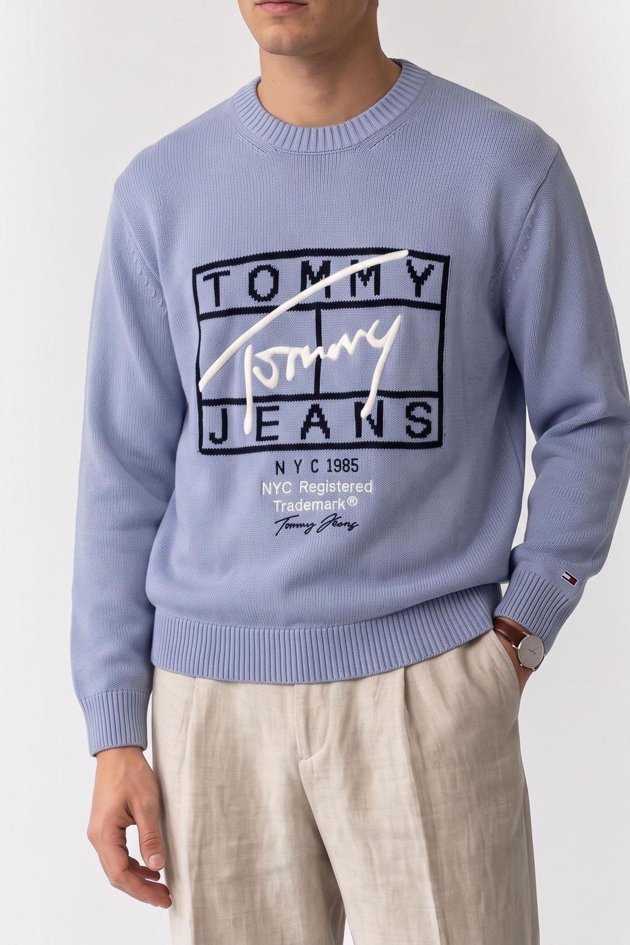 TJM REG SIGNATURE SWEATER NORDIC IRIS 1