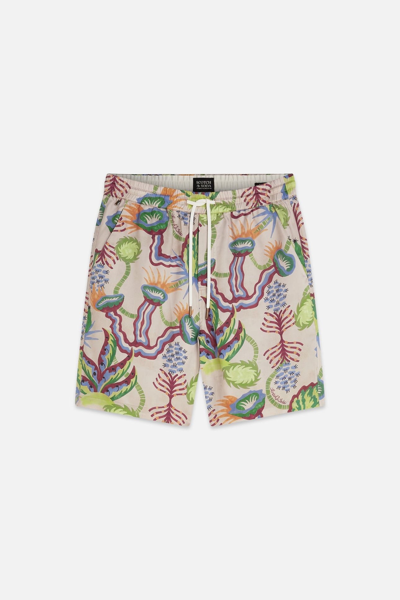 FAVE PRINTED TENCEL RELAXEDFIT BERMUDA SHORTS MEDIUM BEIGE 1