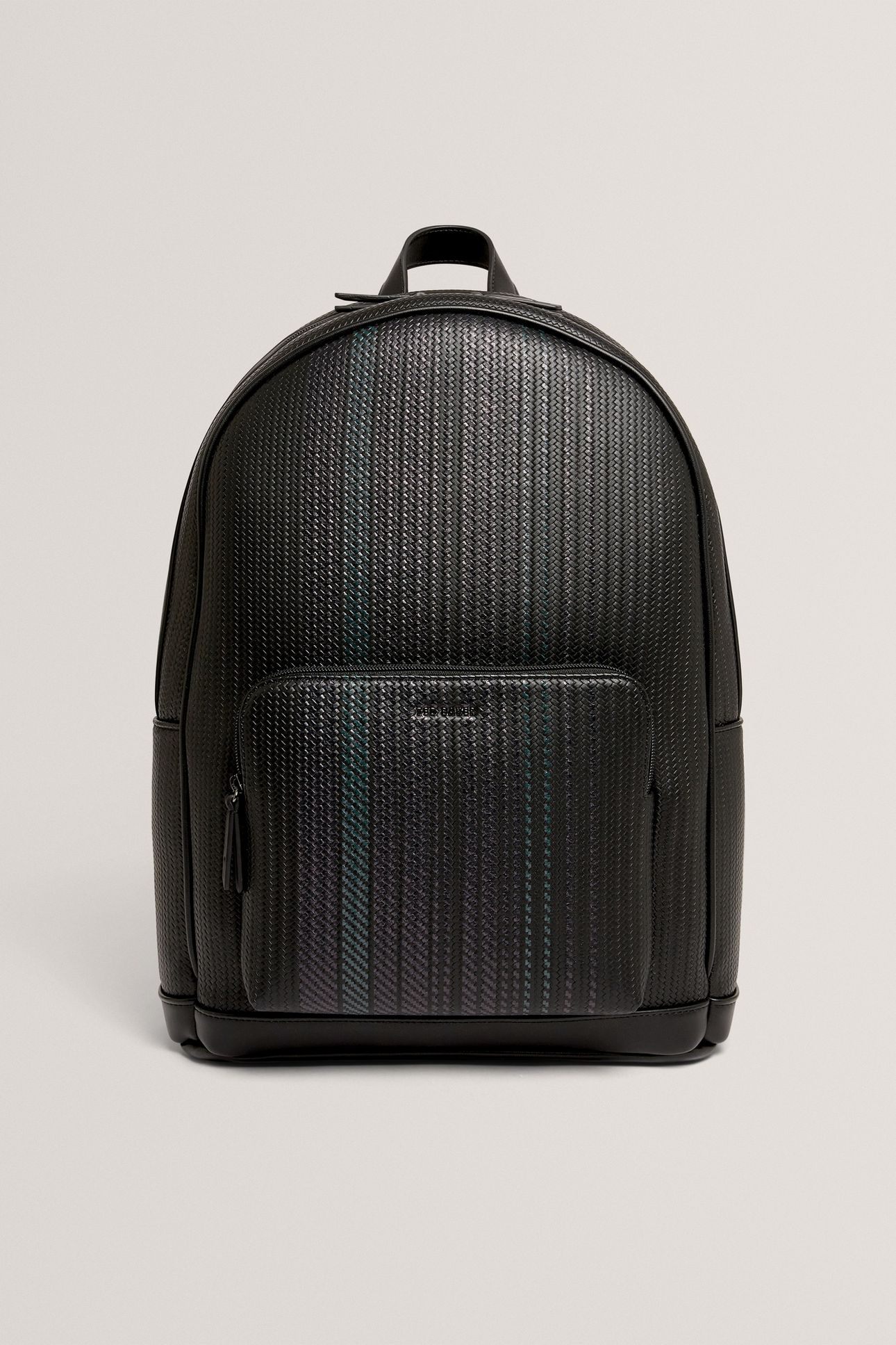 PRINTED WEAVE PU BACKPACK BLACK 2