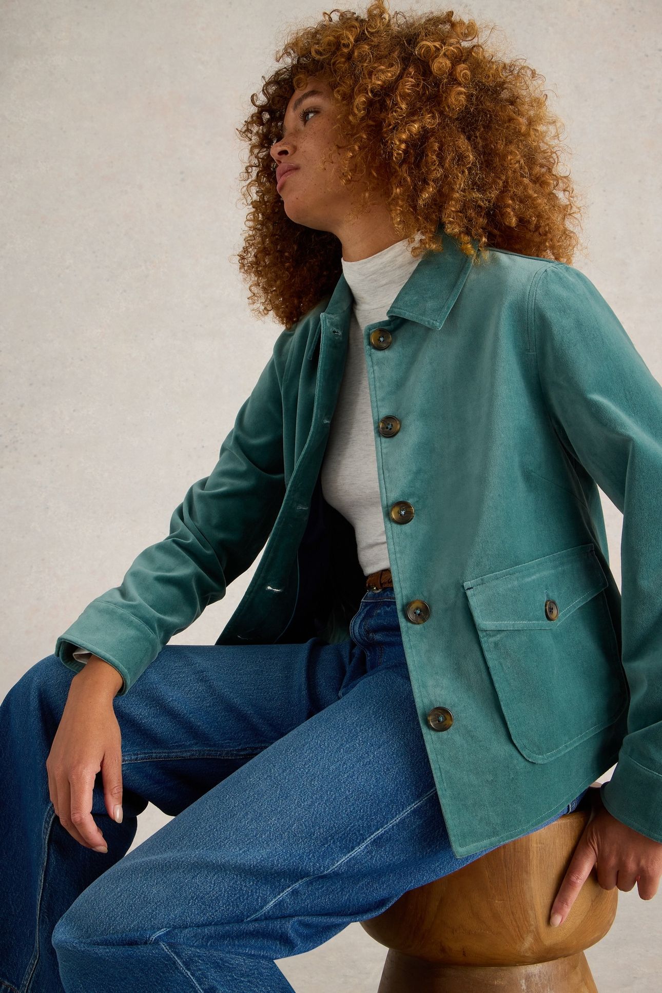 AMELIA VELVET JACKET DUS GREEN 5