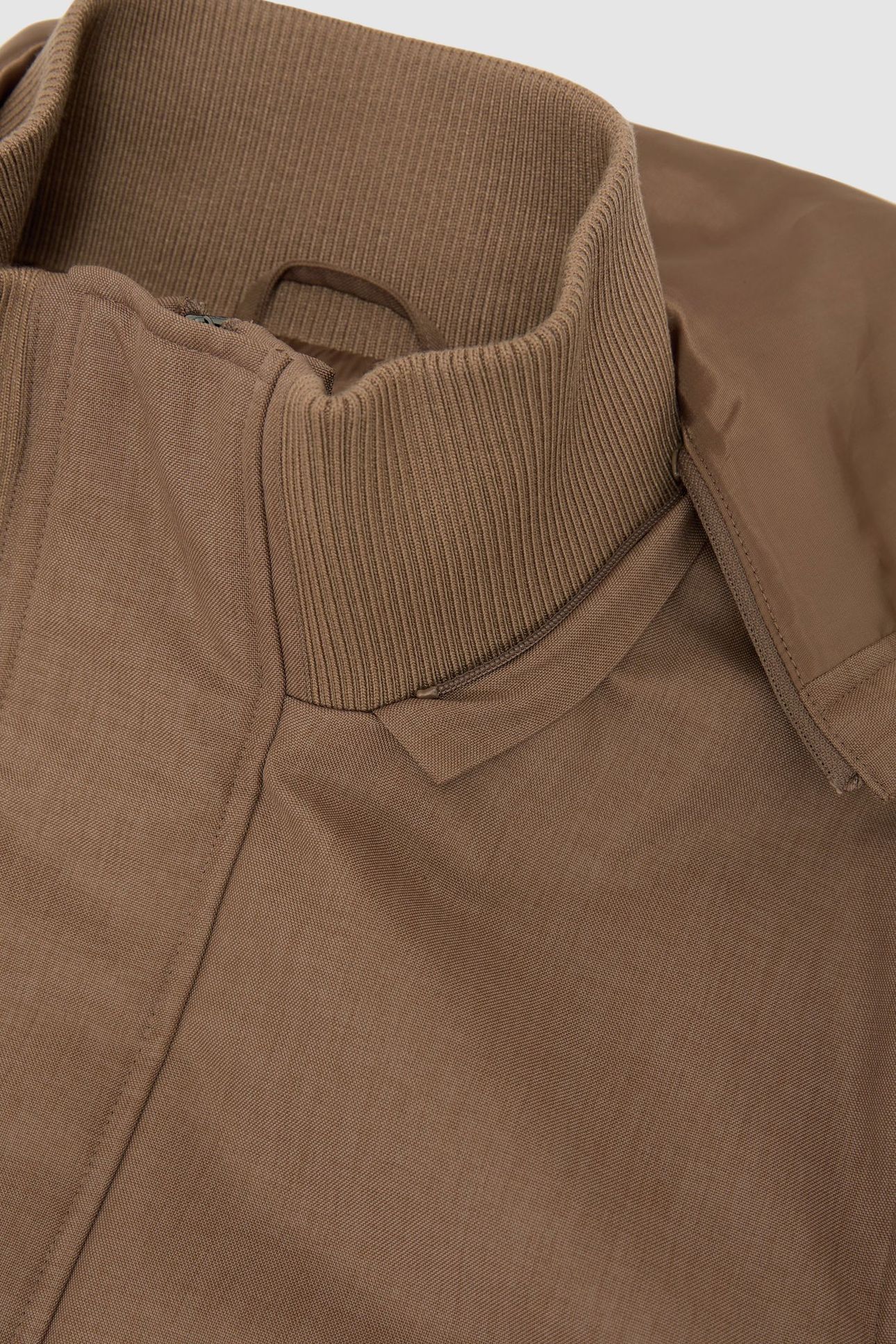 HOODED ZIP THROUGH PADDED COAT LIGHT BROWN 5