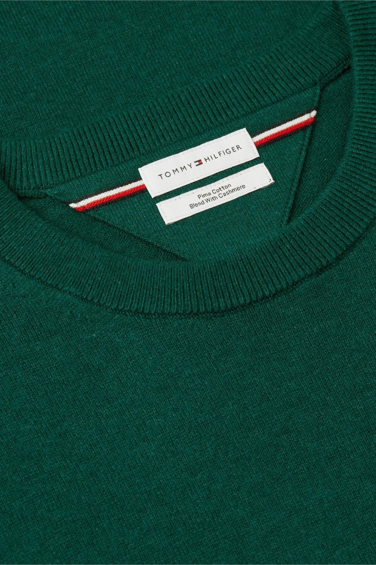 PIMA COTTON CASHMERE SWEATER ORNAMENTAL GREEN HEATHER 5