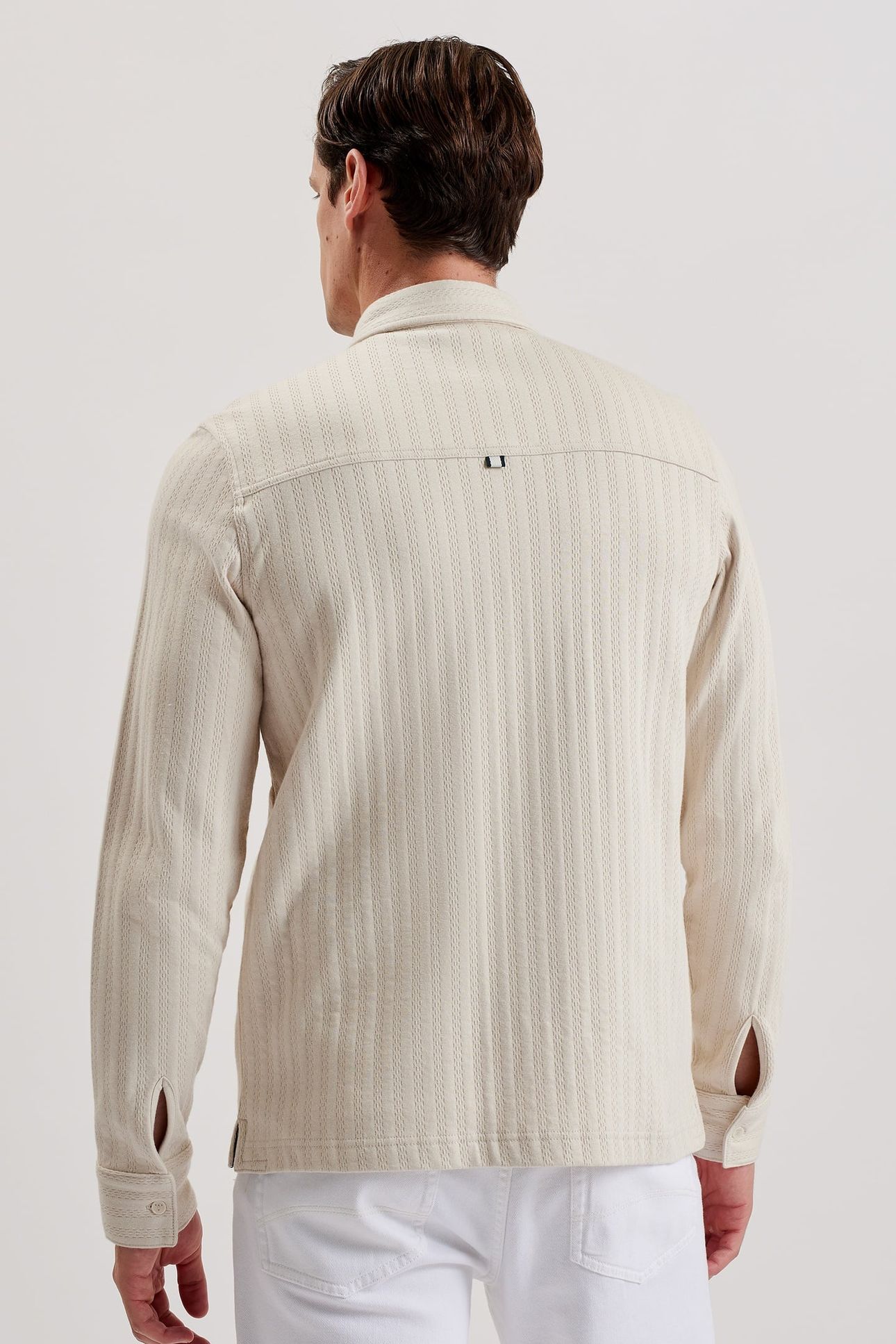 BELZA LS REGULAR FIT TEXTURED SHIRT BEIGE 2