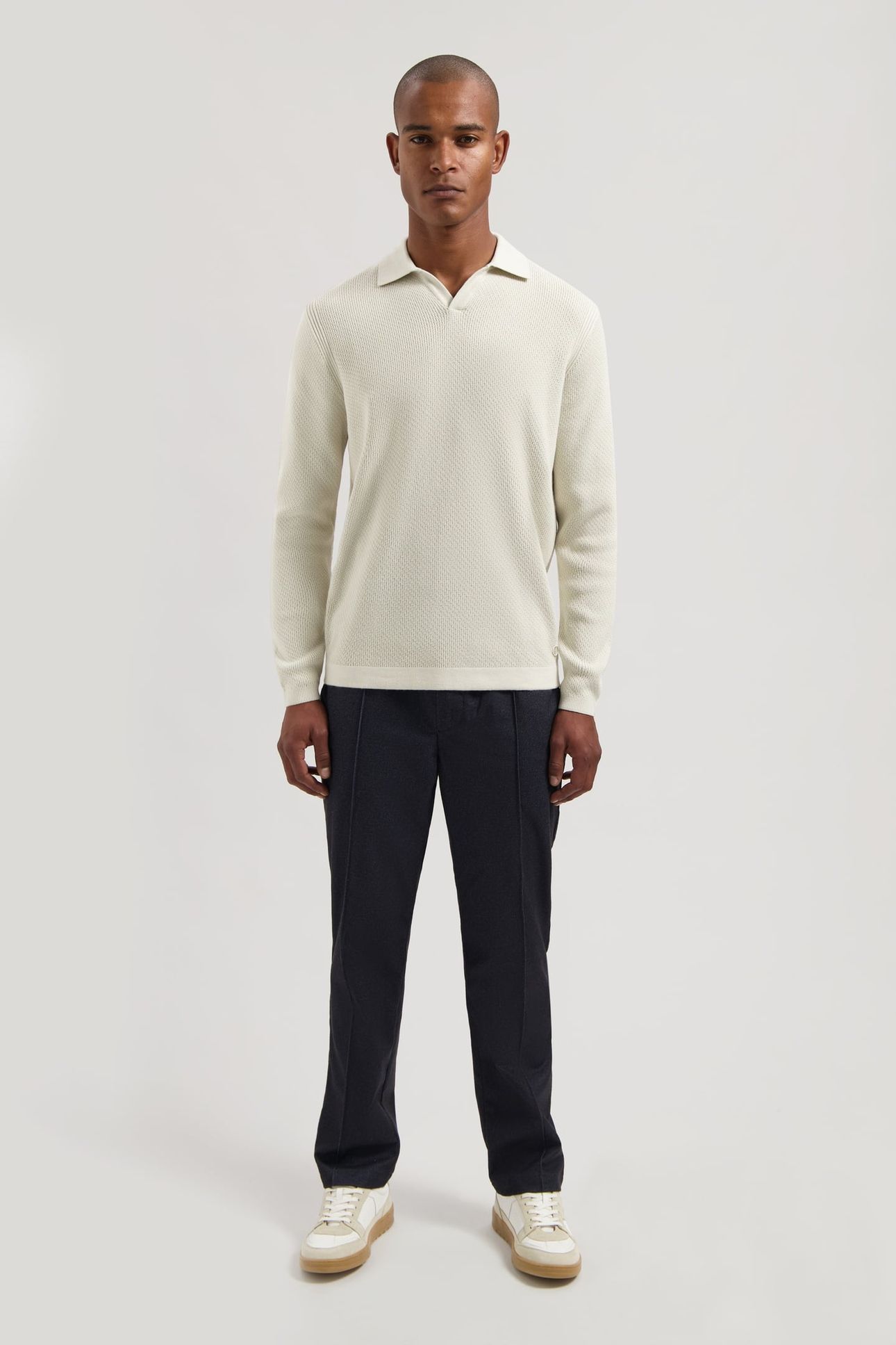 DS_KOSTAS LONGSLEEVE POLO SILVER BIRCH 1
