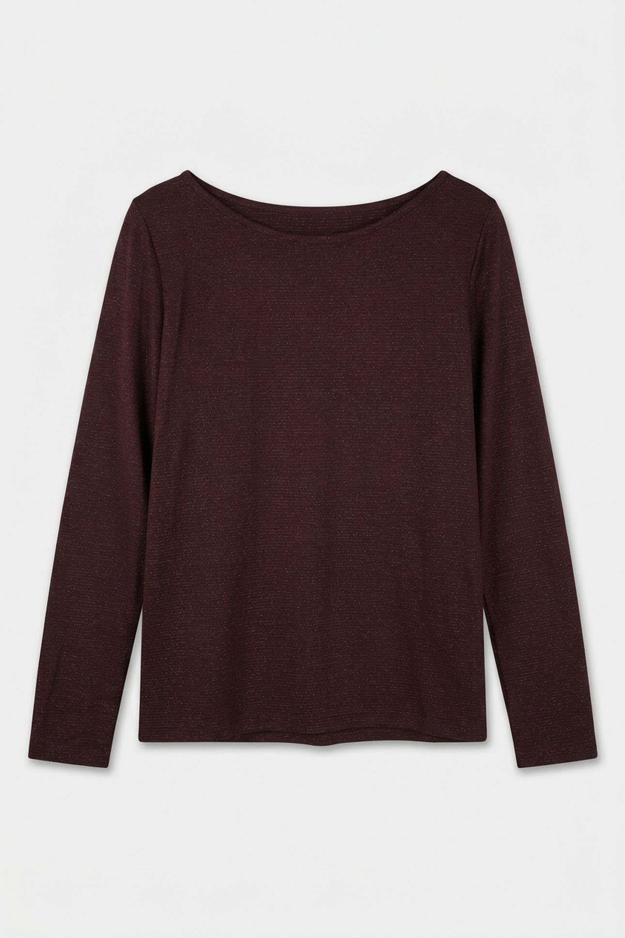 MAFALDINA - BROWN T-SHIRT WITH THIN SEQUINED STRIPES 3