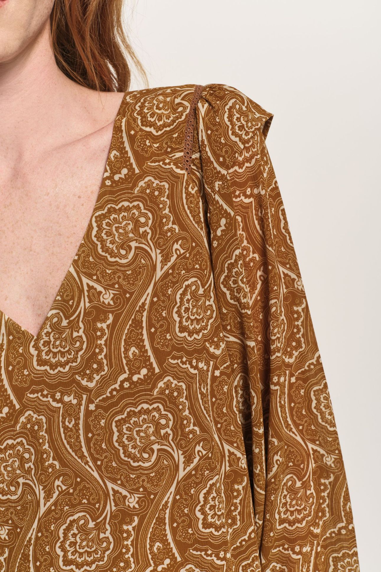 REILLY - YELLOW RECYCLED POLYESTER DRESS WITH FLORAL HARMONY 9