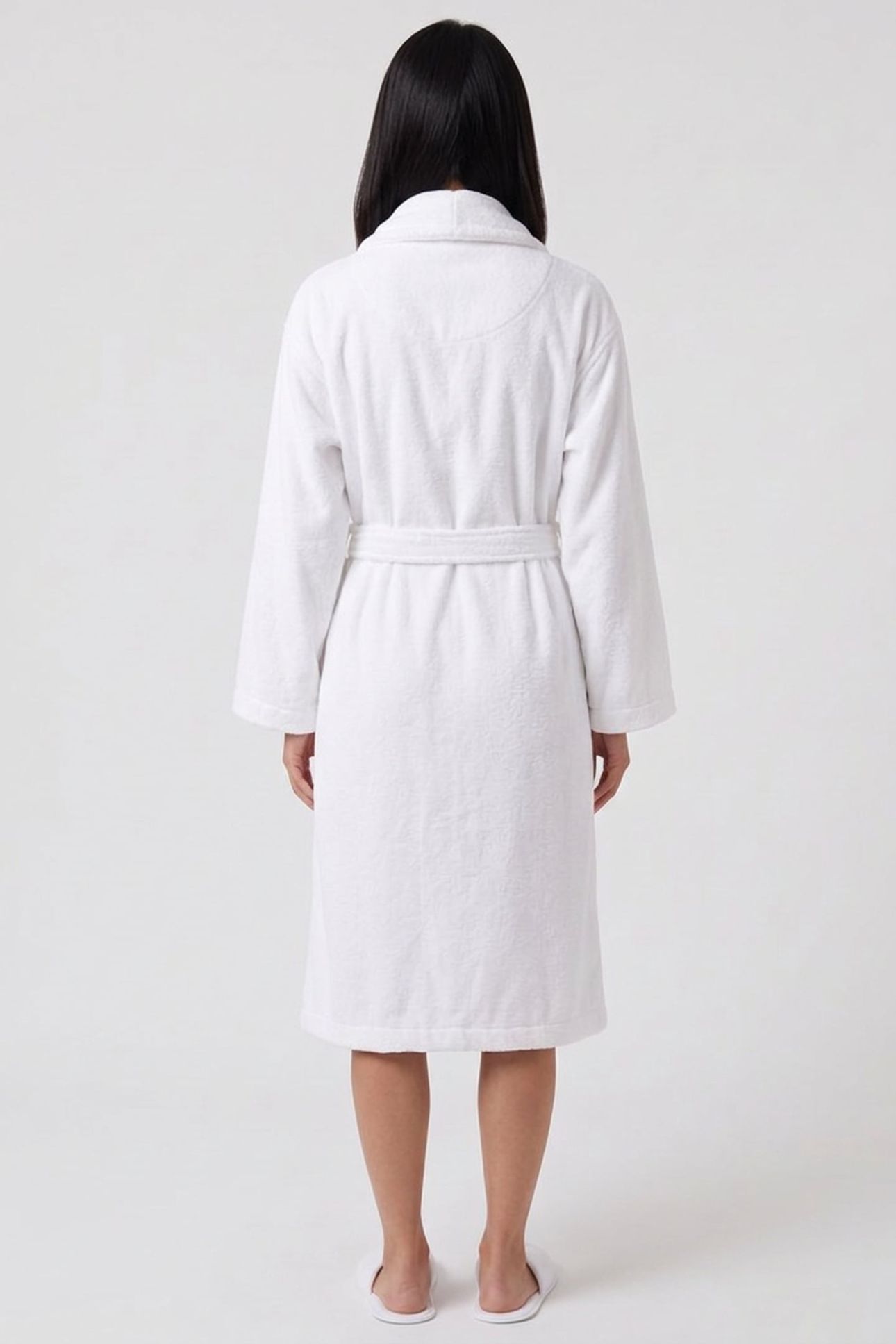 UNISEX EMBROIDERY ROBE WHITE 3