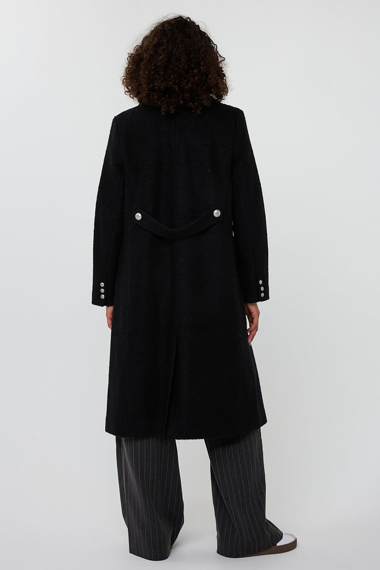 COAT DOUBLE BREASTED BOUCLE BLACK 3