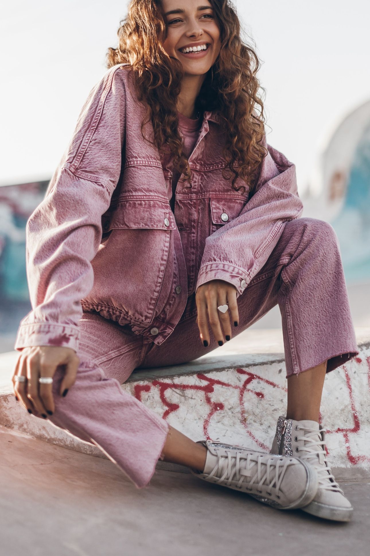 THE PINK FADED DENIM JACKET 2