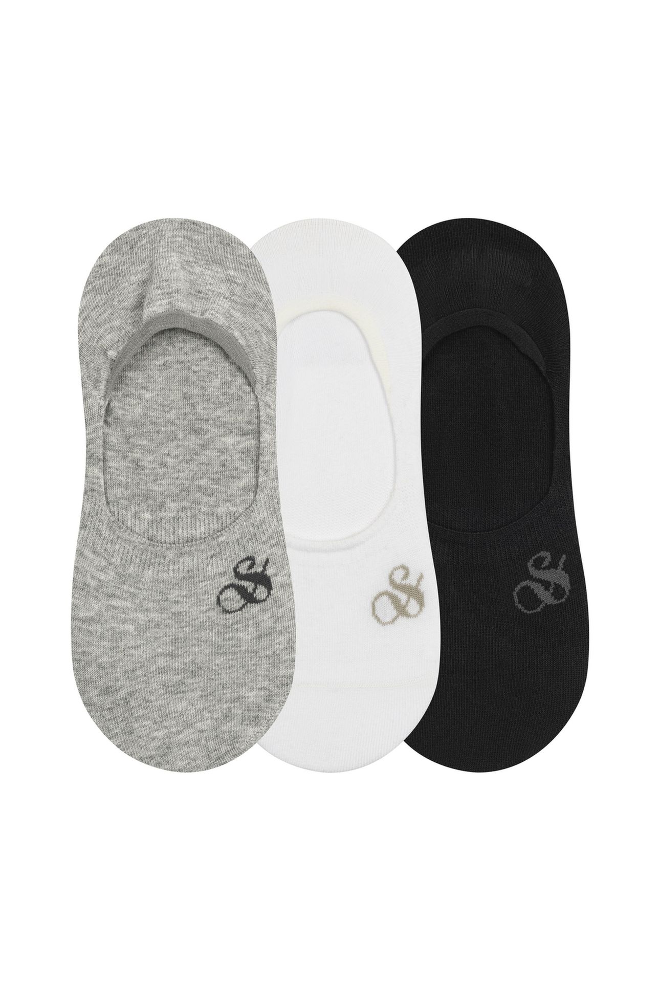 3PK WOMENS NON TERRY LINER MEDIUM GREY 1