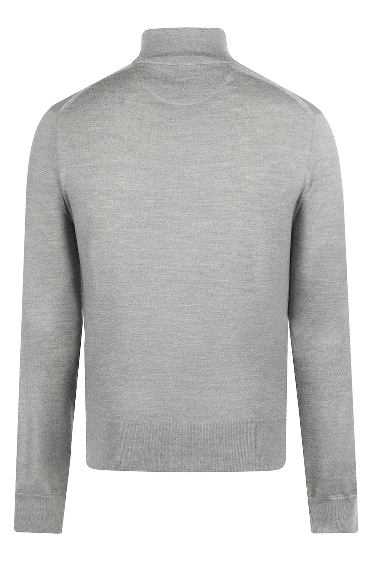 FINE MERINO ZIP THRU CARDIGAN MEDIUM GREY MELANGE 2