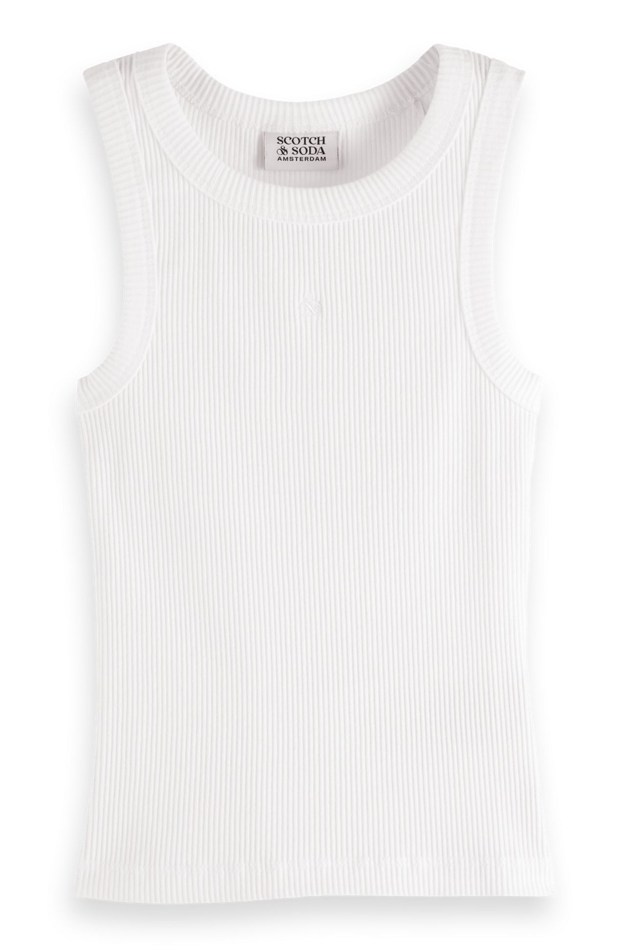 GIRLS CORE RIBBED SLIM-FIT TANK TOP BRIGHT WHITE 1