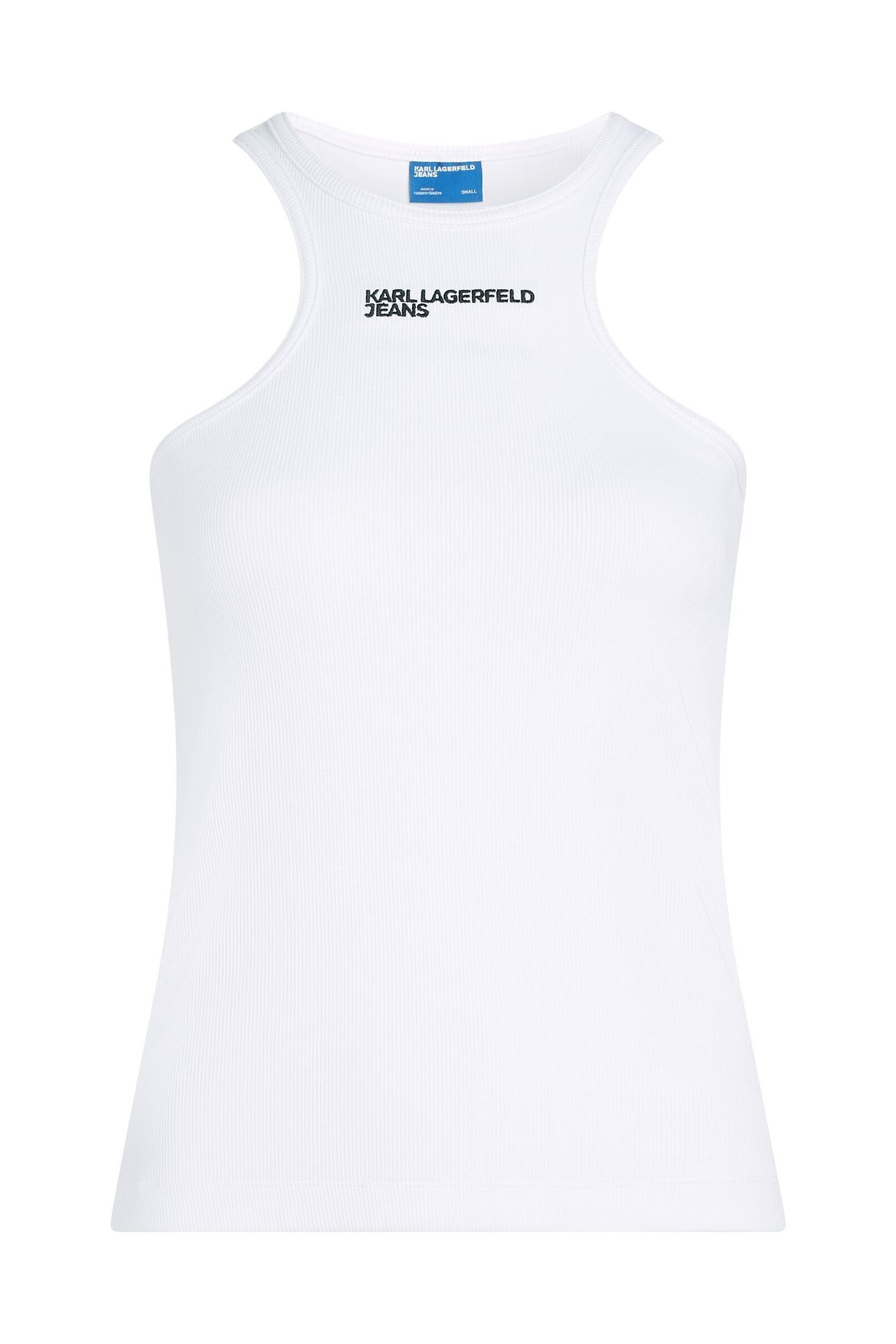 KLJ RIBBED LOGO TANK WHITE 6
