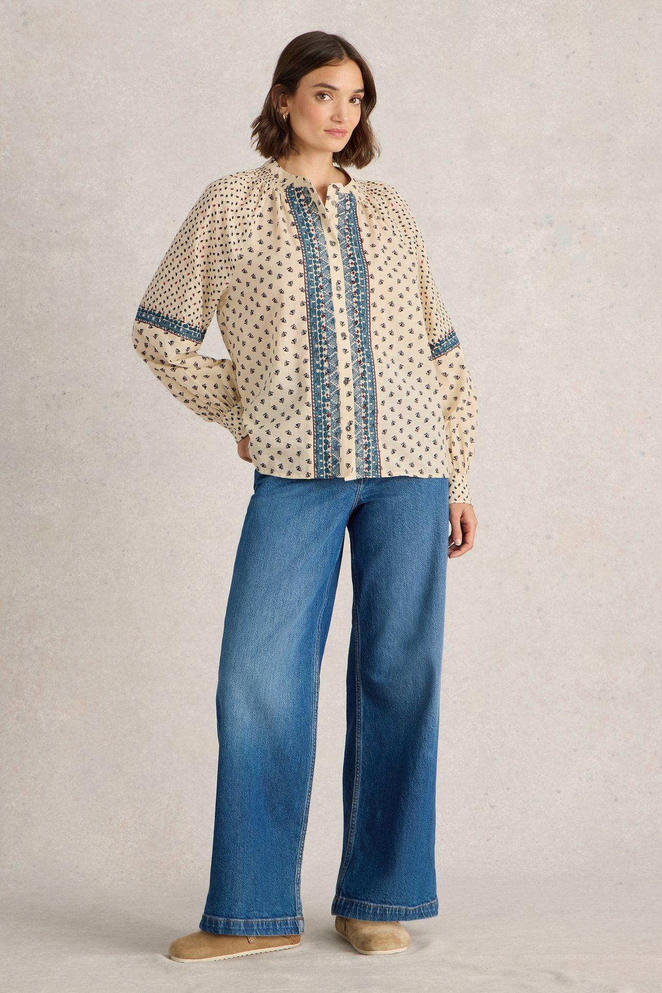 ARI EMBROIDERED SHIRT IVORY MLT 1