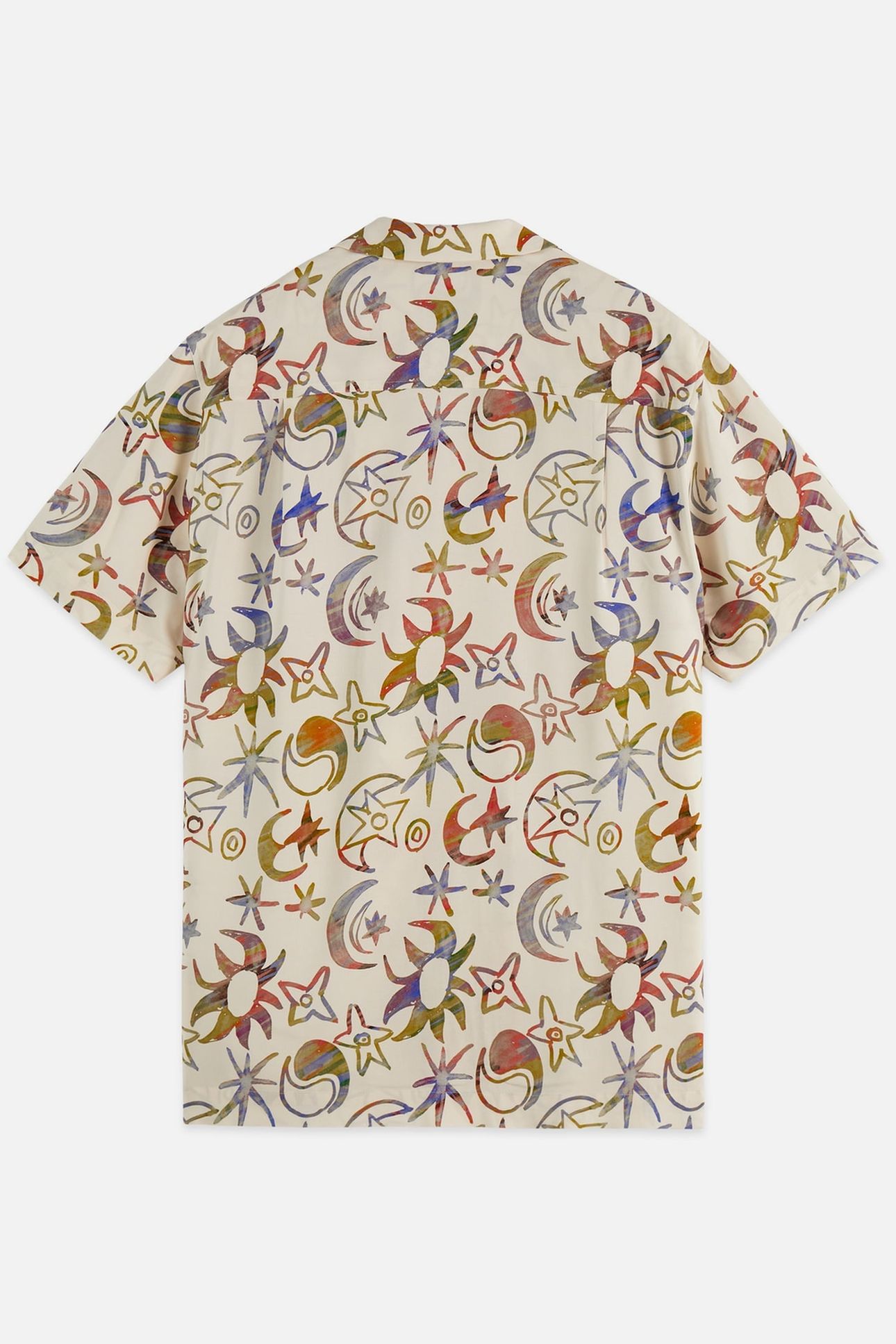 PRINTED VISCOSE SHORT-SLEEVE SHIRT WHITE TRADITIONAL 5