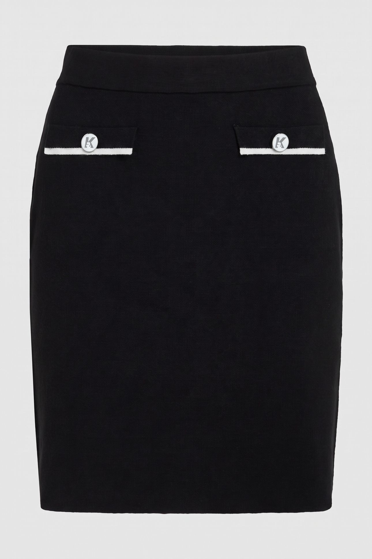 FANCY BUTTONS KNIT SKIRT BLACK 6