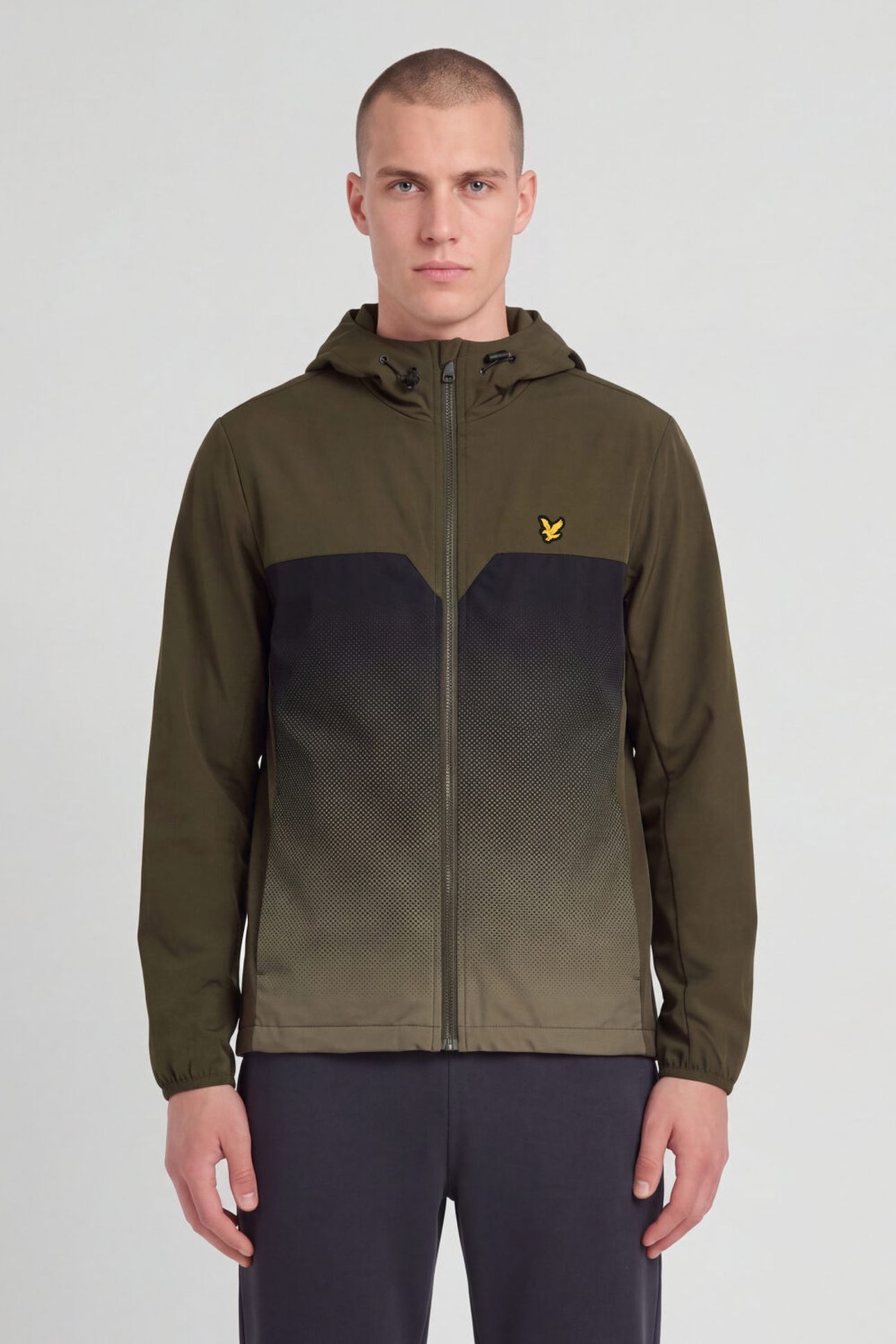 GRADIENT COLOUR BLOCK JACKET OLIVE/JET BLACK 2