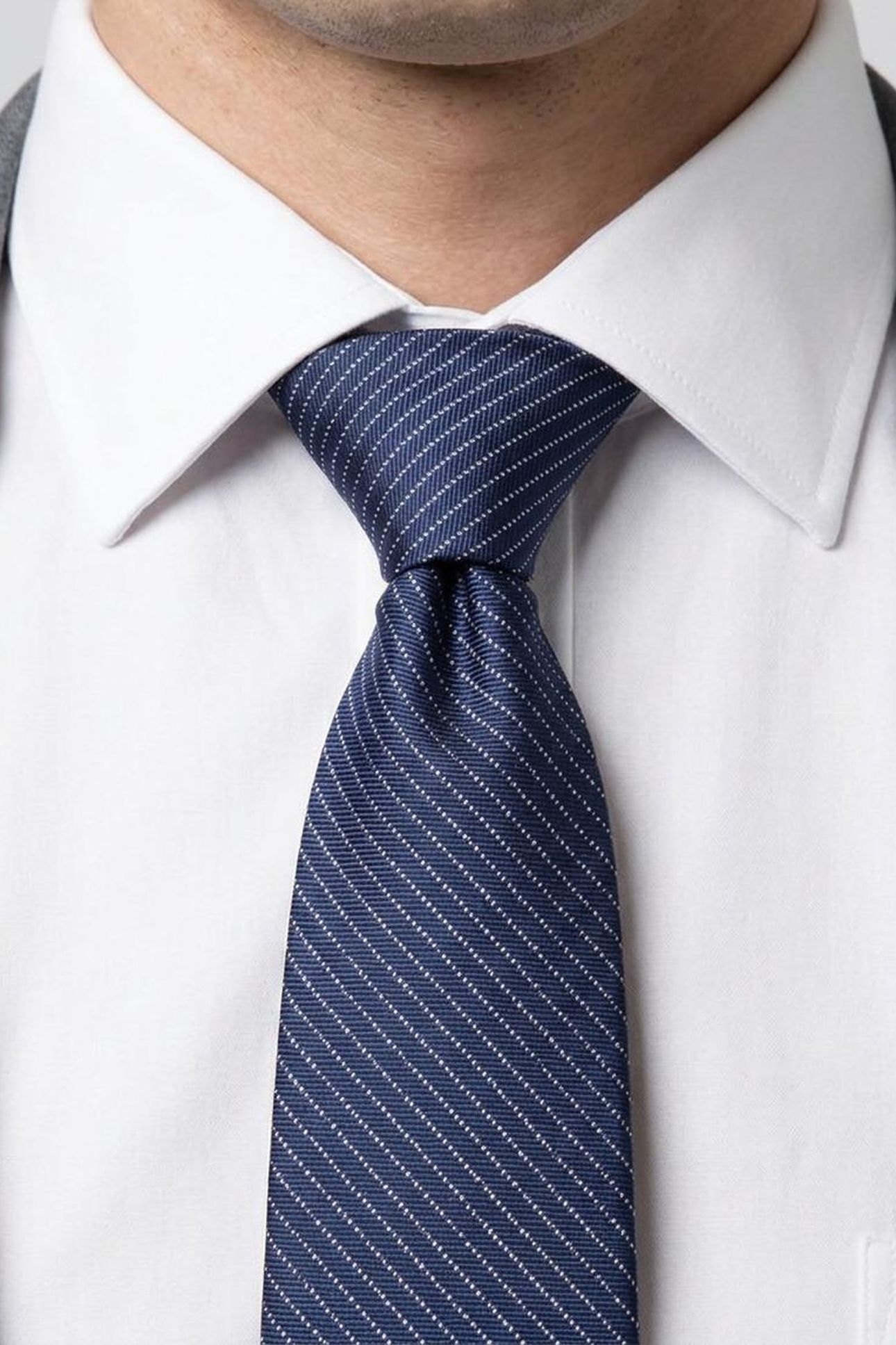 MODERN VERTICAL STRIPE TIE NAVY 3