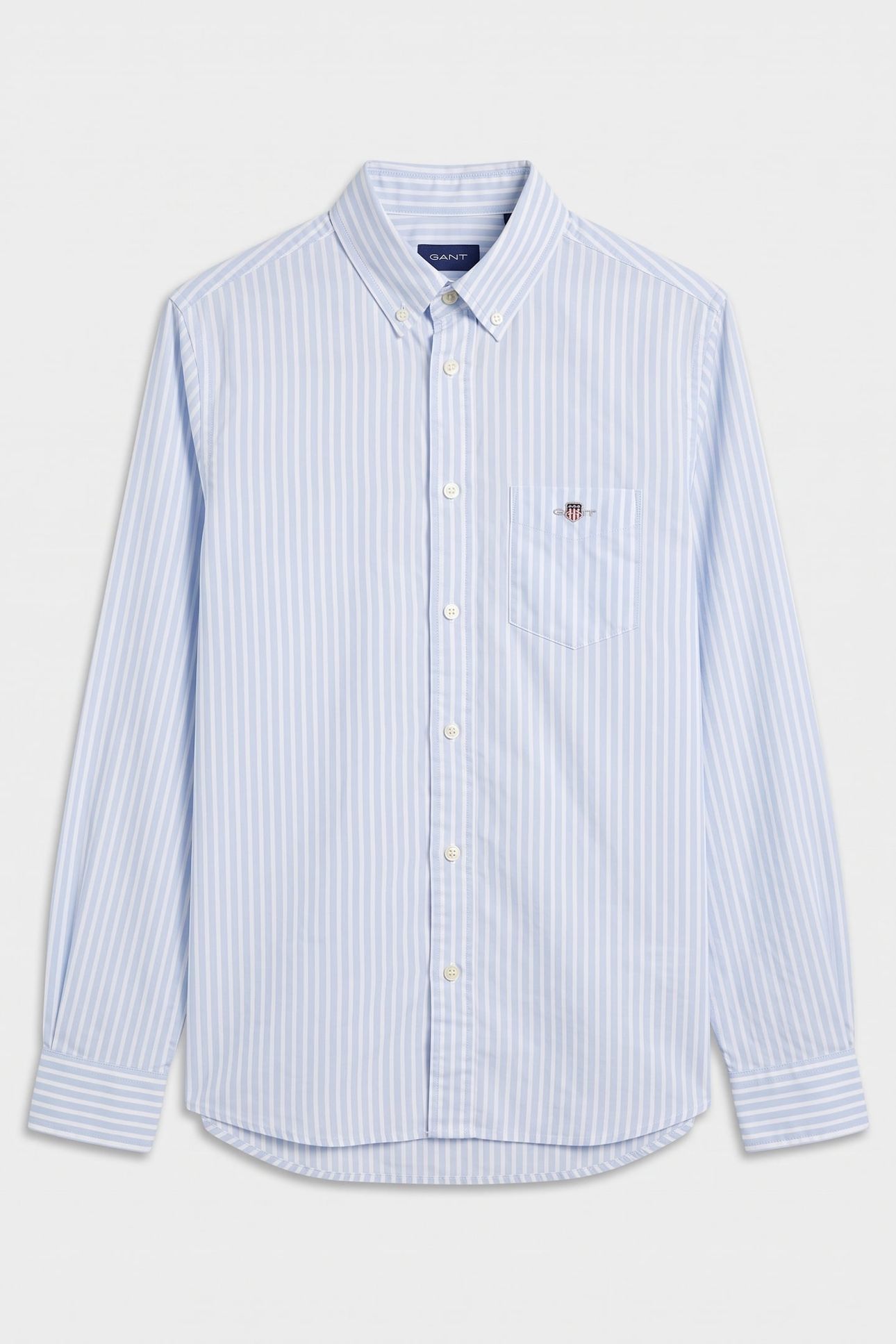 TEEN UNISEX STRIPED SHIELD POPLIN SHIRT LIGHT BLUE 3
