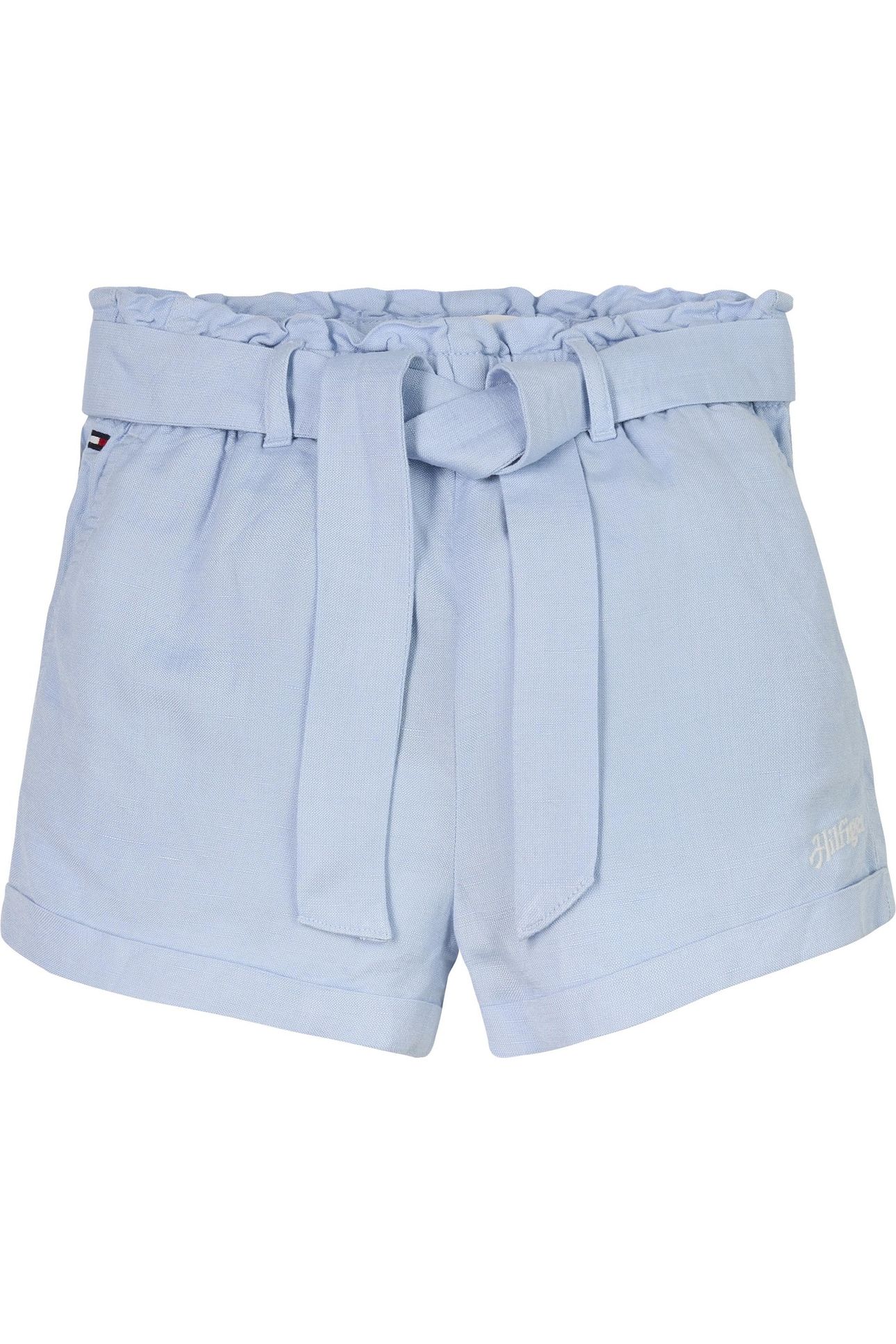 GIRLS LINEN PULL ON SHORT BREEZY BLUE 1