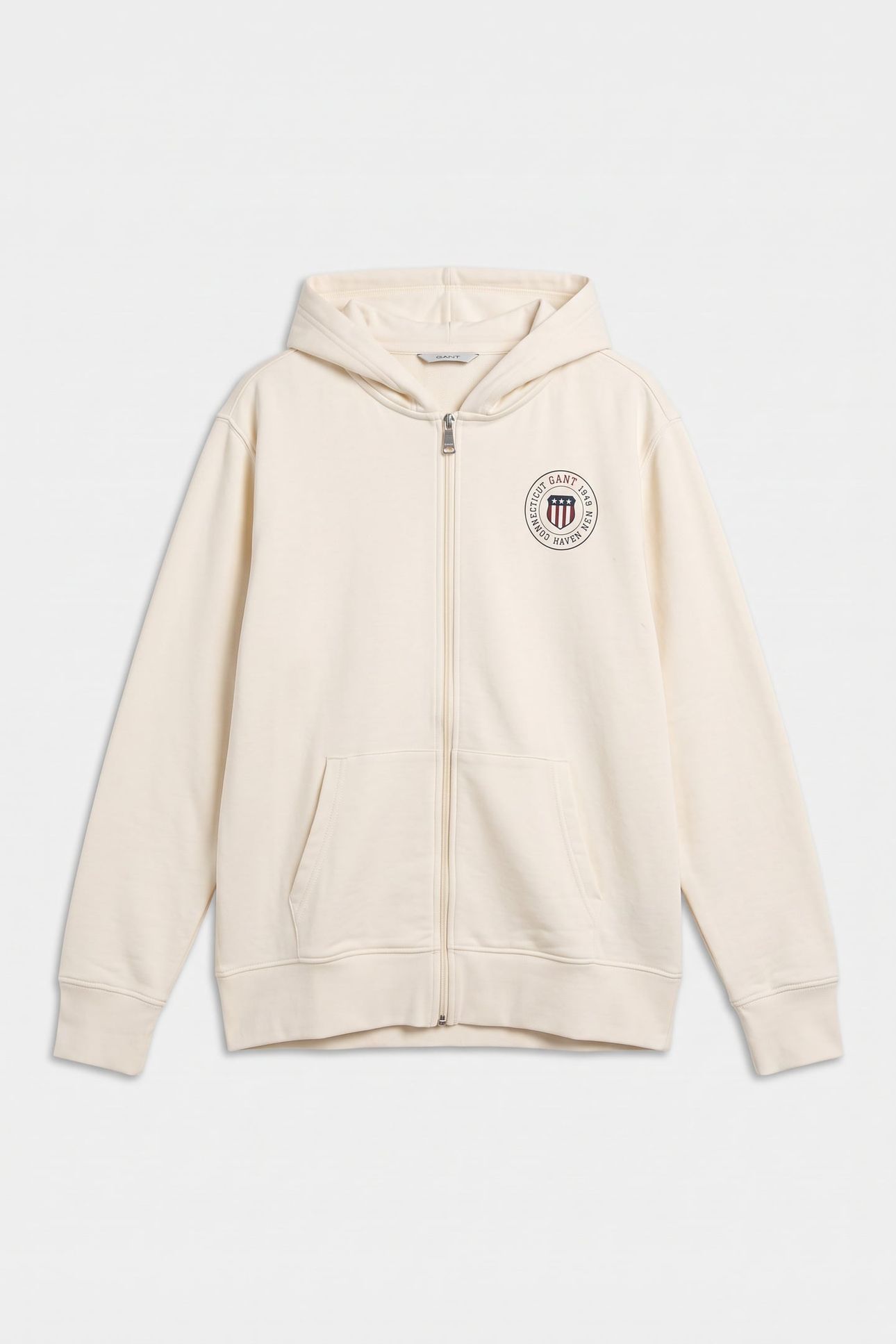 GRAPHIC FULL ZIP HOODIE CREAM 3