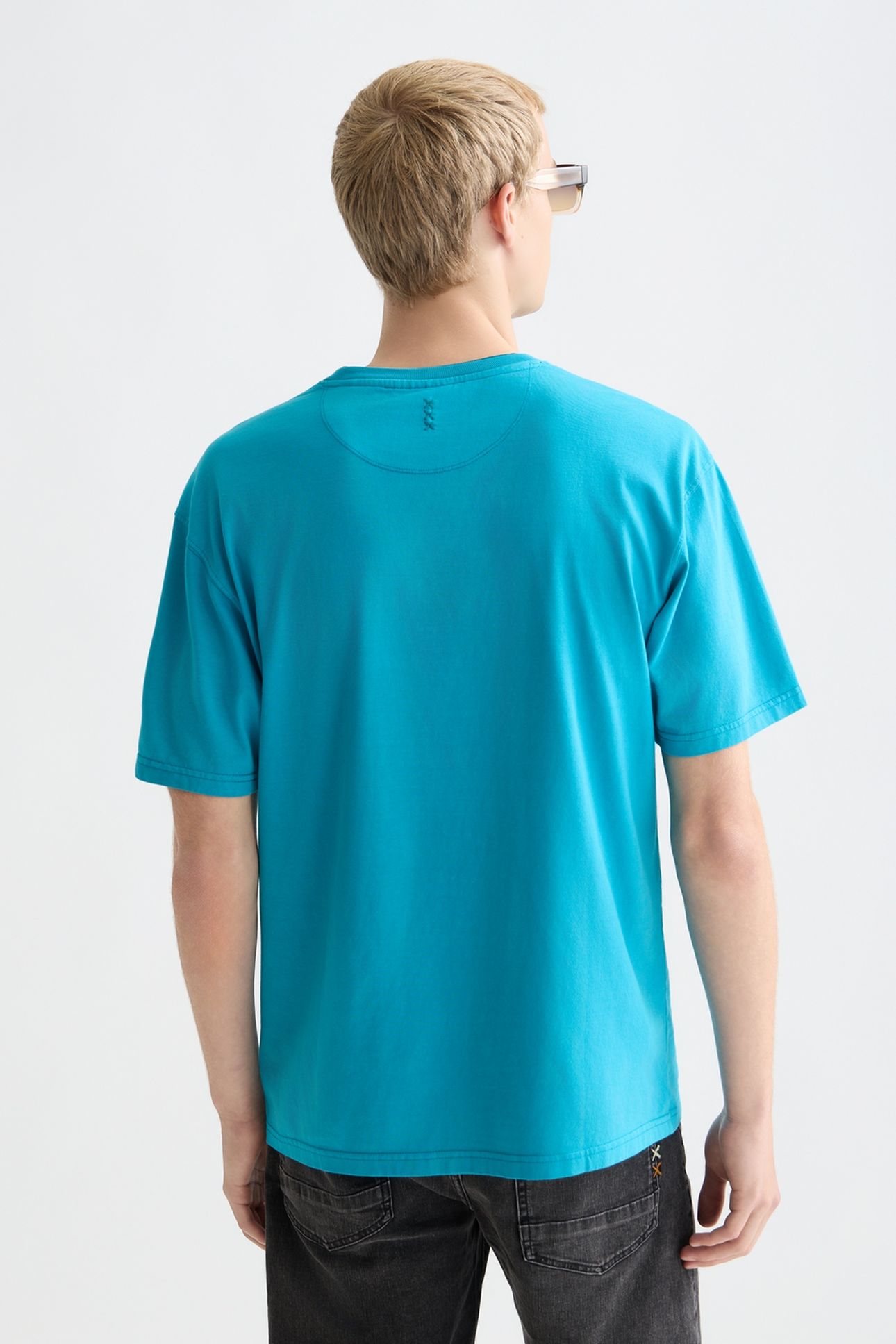 3 CROSSES GARMENTDYED RELAXEDFIT TSHIRT NAVY 2
