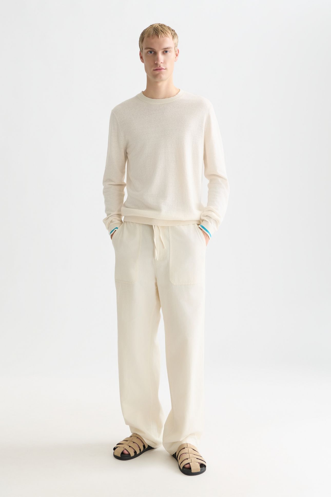LINENBLEND REGULARFIT PULLOVER LIGHT BEIGE 3
