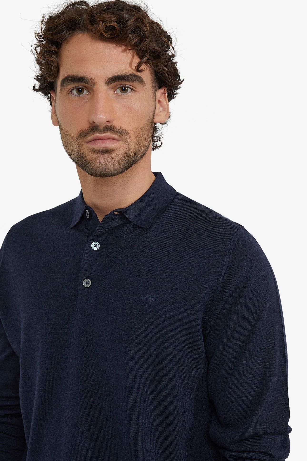 FINE MERINO L/S POLO NAVY 9