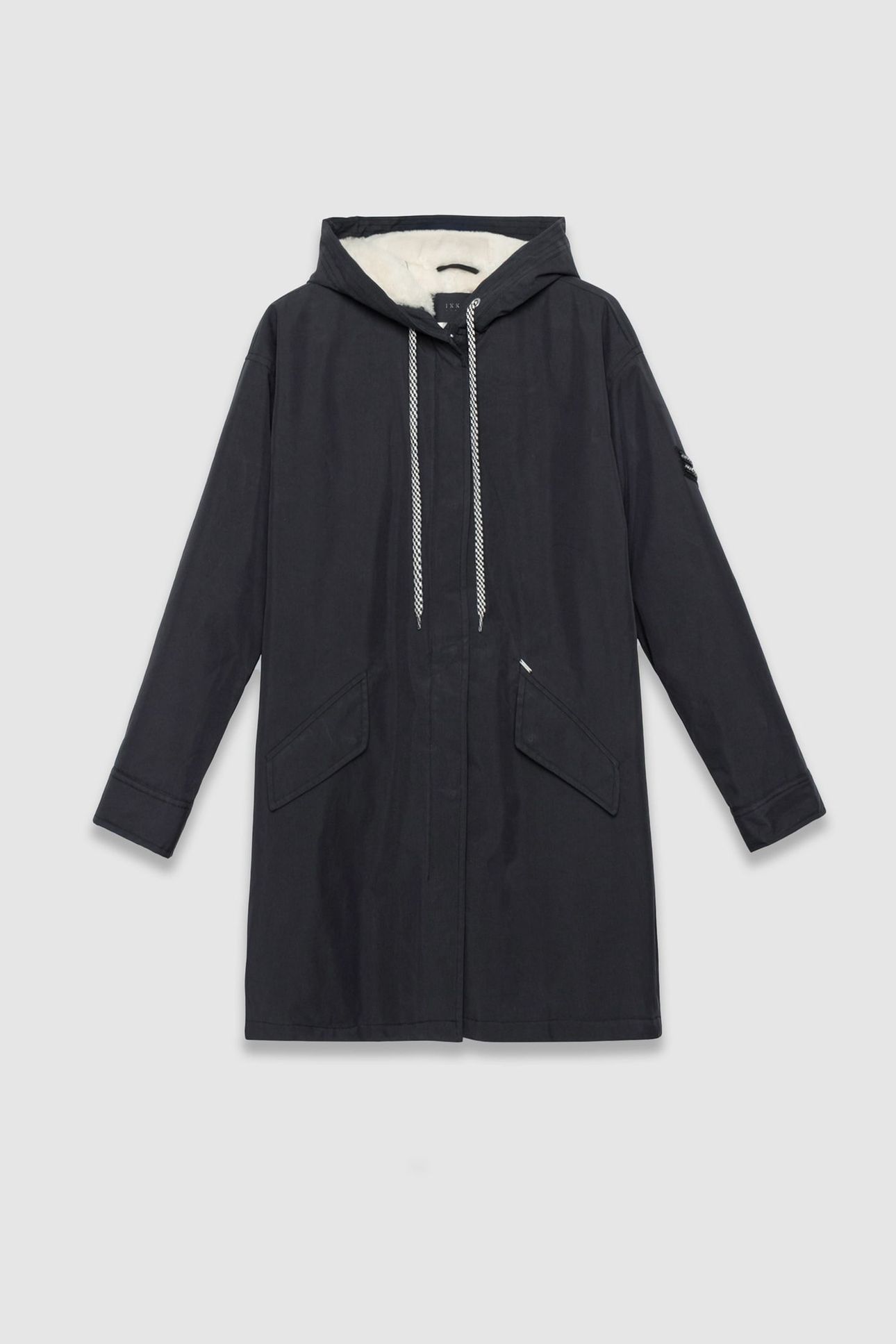 BLACK FUR-LINED HOODED PARKA 3