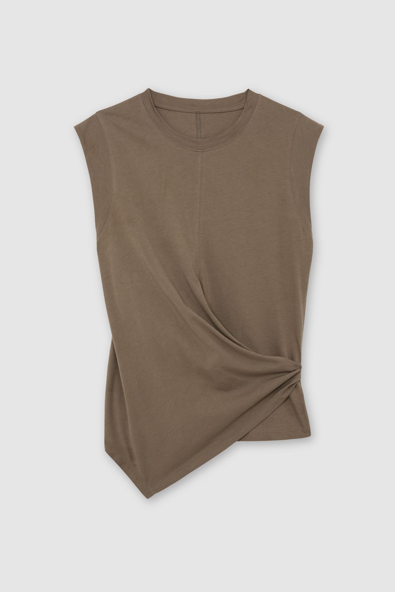 DRAPE CREW NECK T-SHIRT KHAKI GREEN 4