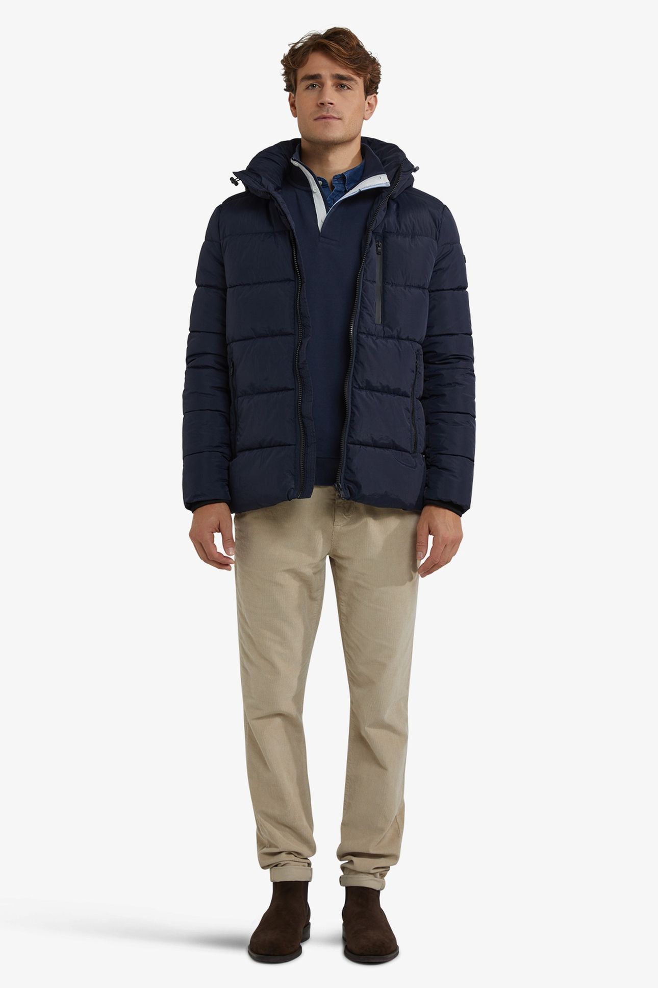 HOODED BOMBER JACKET NAVY 4