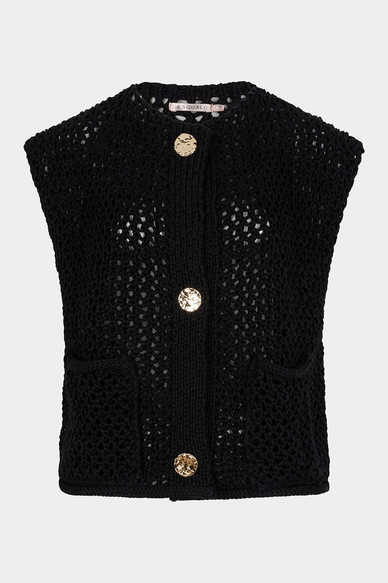 CARDIGAN GILET FANCY BUTTONS BLACK 4